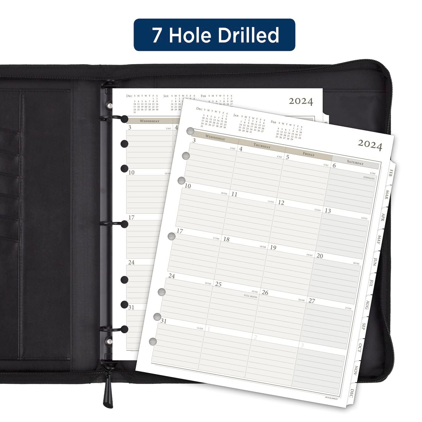 AT-A-GLANCE 2024 Monthly Planner Refill, 8-1/2" x 11", Folio Size 5, Loose-Leaf (491-685-24)