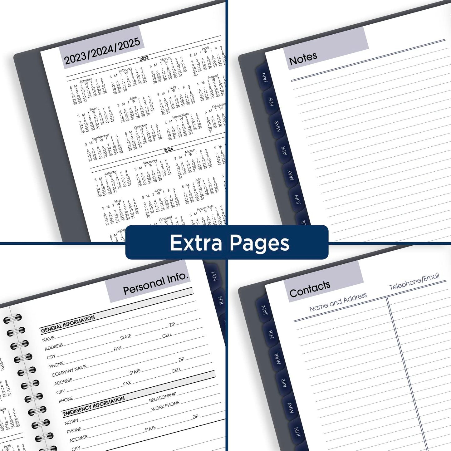 AT-A-GLANCE 2024 Weekly & Monthly Planner, DayMinder, 5" x 8", Small, Spiral Bound, Monthly Tabs, Gray (GC2000724)