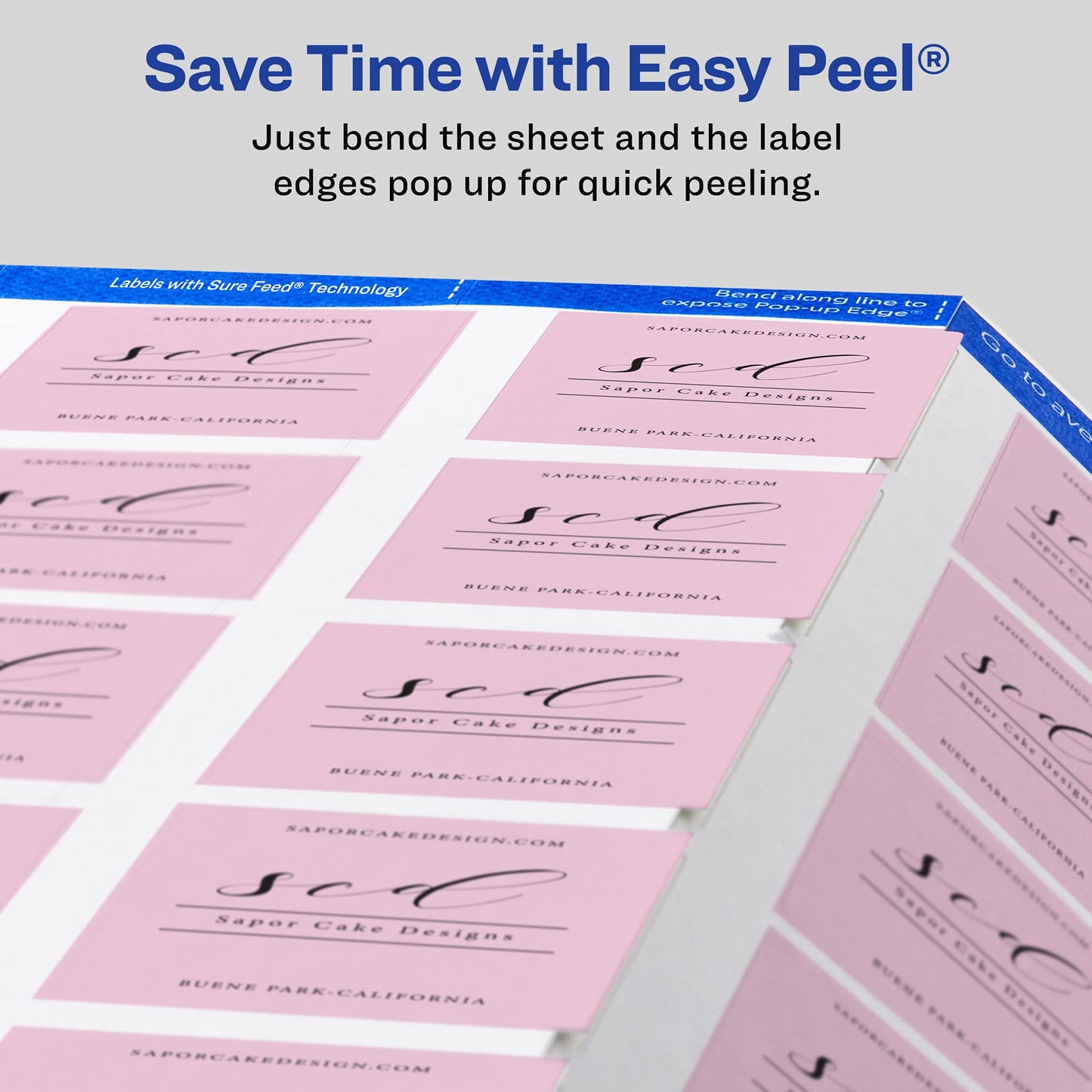 Avery Matte White Square Labels with Sure Feed, 2" x 2", 3,000 Matte White Printable Labels