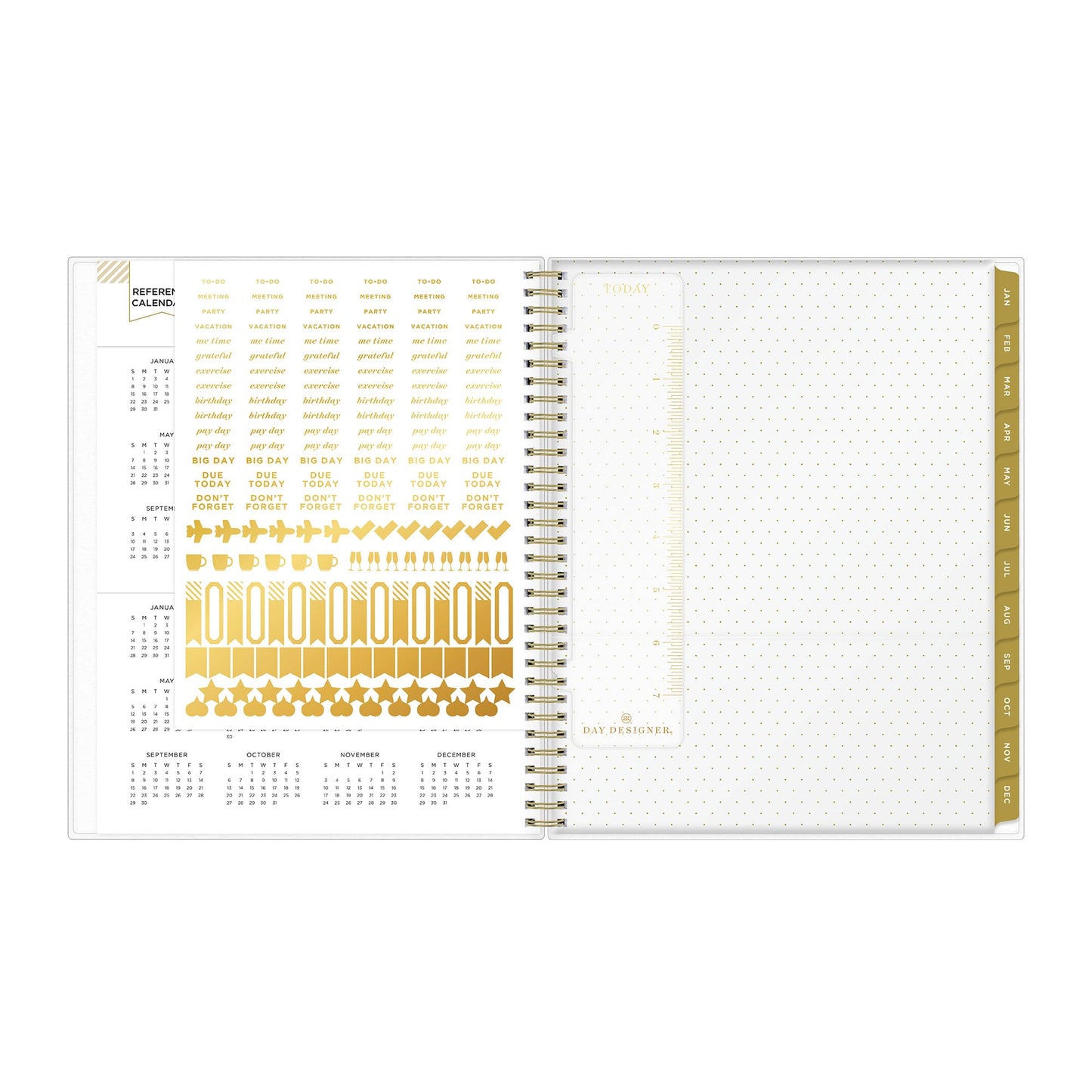 Day Designer Weekly/Monthly Planning Calendar, 8-1/2" x 11", Romance Black Frosted, January To December 2023, 138794