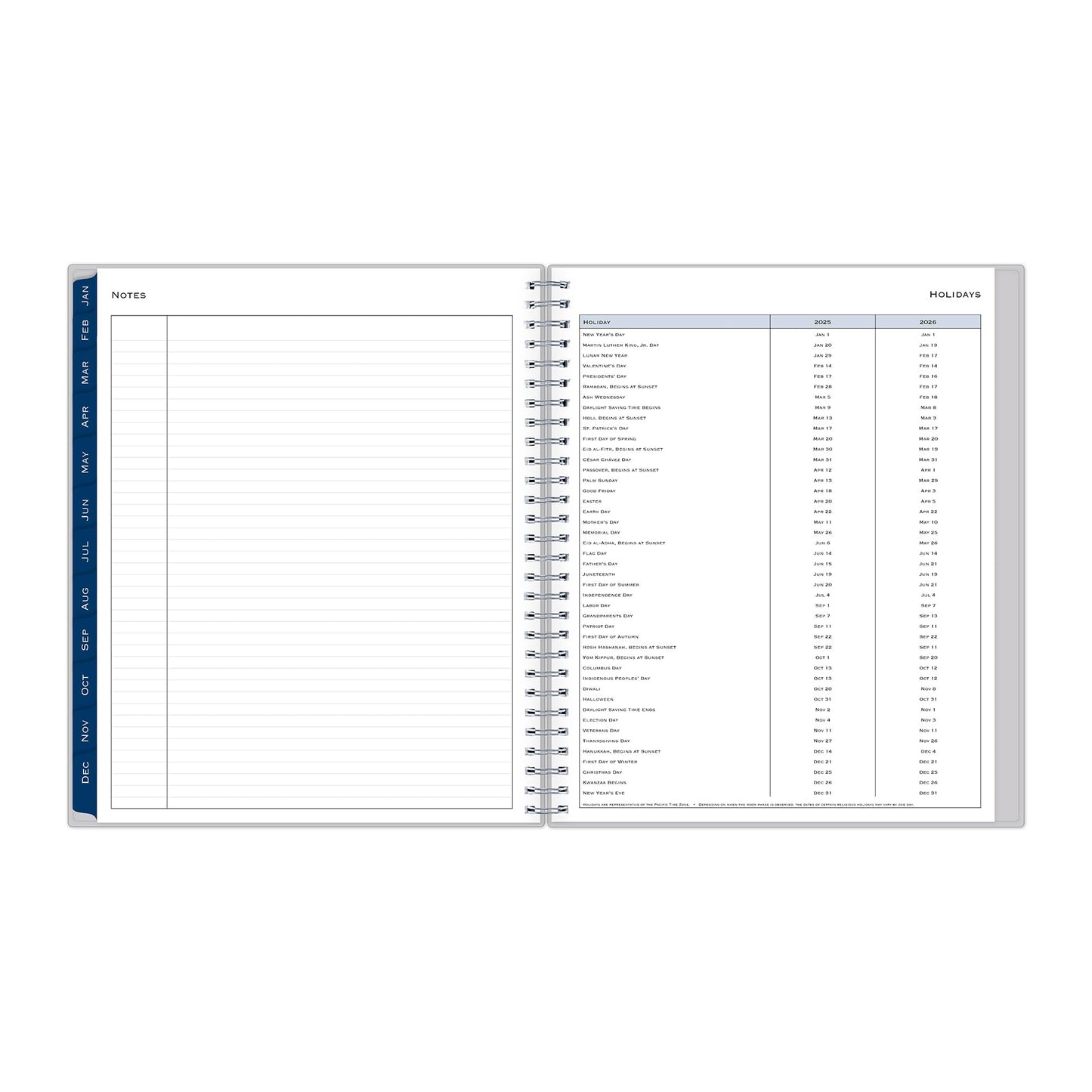 2025 Blue Sky Monthly Planning Calendar, 8" x 10", Passages/Solid Gray, January to December
