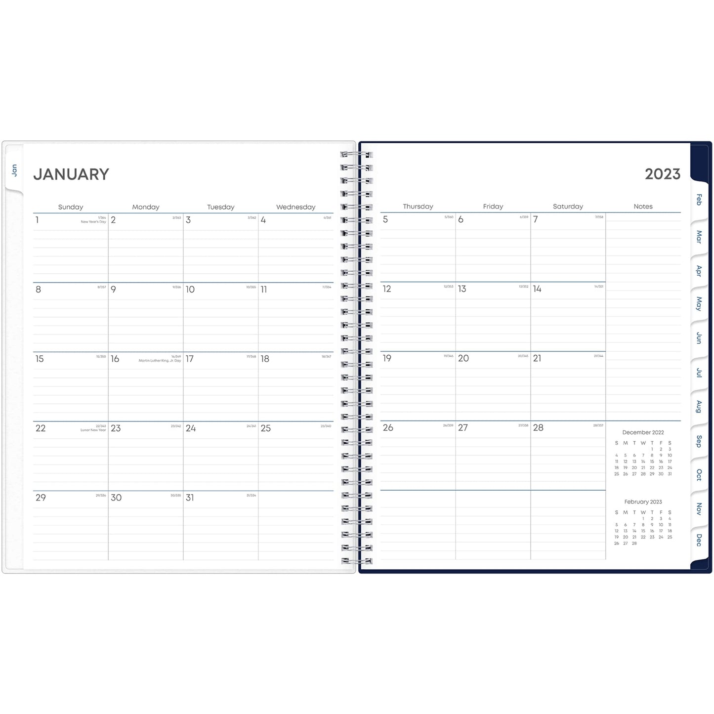 Blue Sky� Weekly/Monthly Planner, 8-1/2" x 11", Blue Marble Frosted, January To December 2023, 141244
