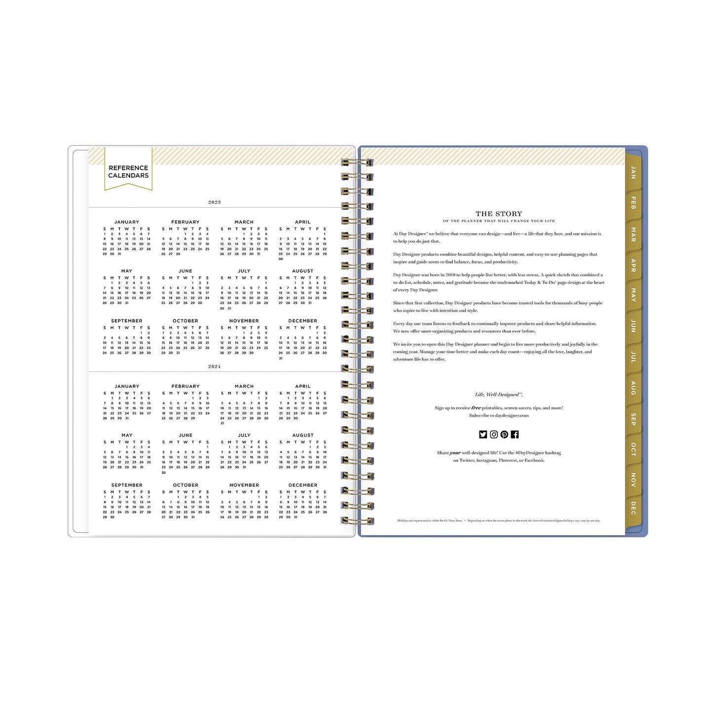 Day Designer Weekly/Monthly Planning Calendar, 5-7/8" x 8-5/8", Perfectly Paisley Blue, January to December 2023, 138790