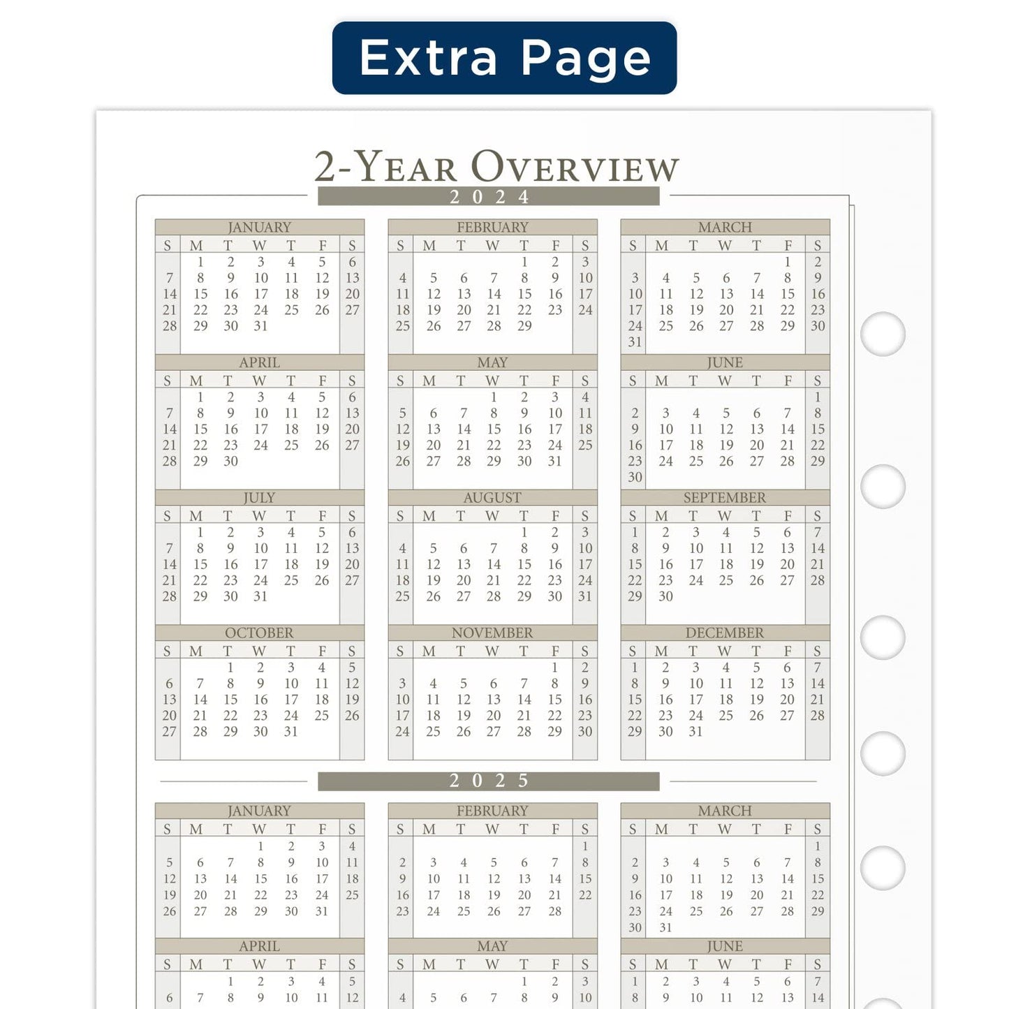 AT-A-GLANCE 2024 Monthly Planner Refill, 5-1/2" x 8-1/2", Desk Size, Loose-Leaf, Ruled Blocks (481-685Y-24)