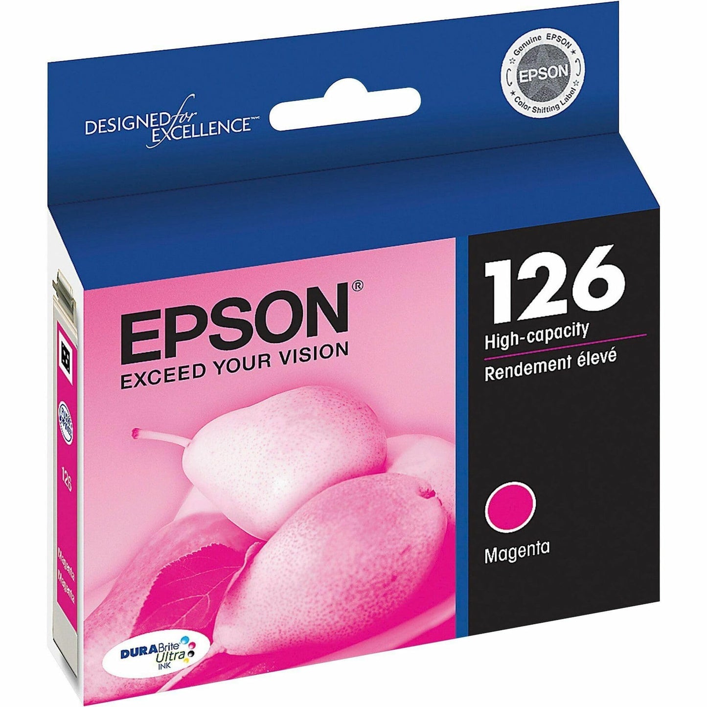 Epson 126 DURABrite Ultra Ink Magenta Cartridge for WF-3520, WF-3530, WF-3540, WF-520, WF-545, WF-630, WF-633, WF-635, WF-645, WF-7010, WF-7510, WF-7520, WF-840, WF-845 and Other Select Models