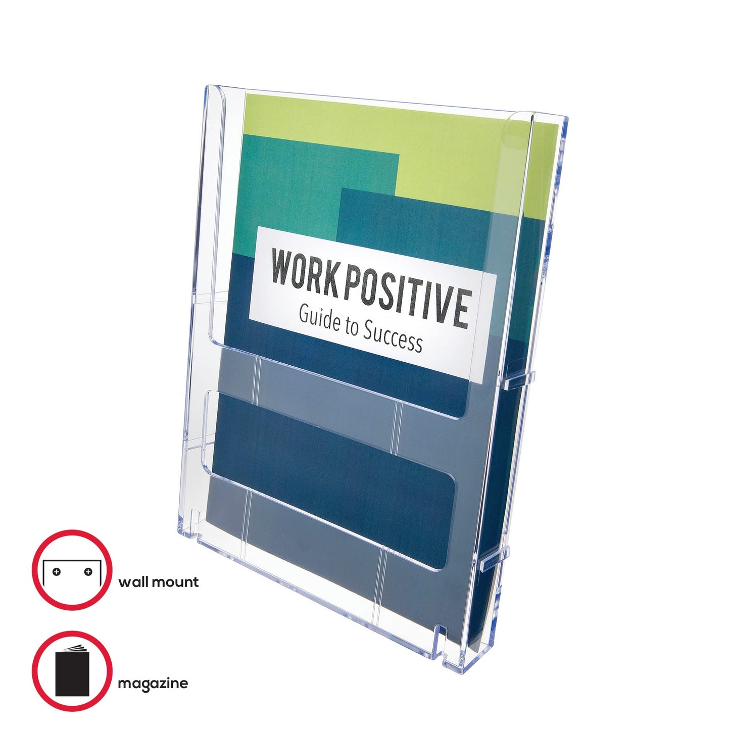 Deflecto® Lit Loc® Interlocking Magazine Size Literature Display, 11 1/4"H x 9"W x 1 1/4"D, Clear