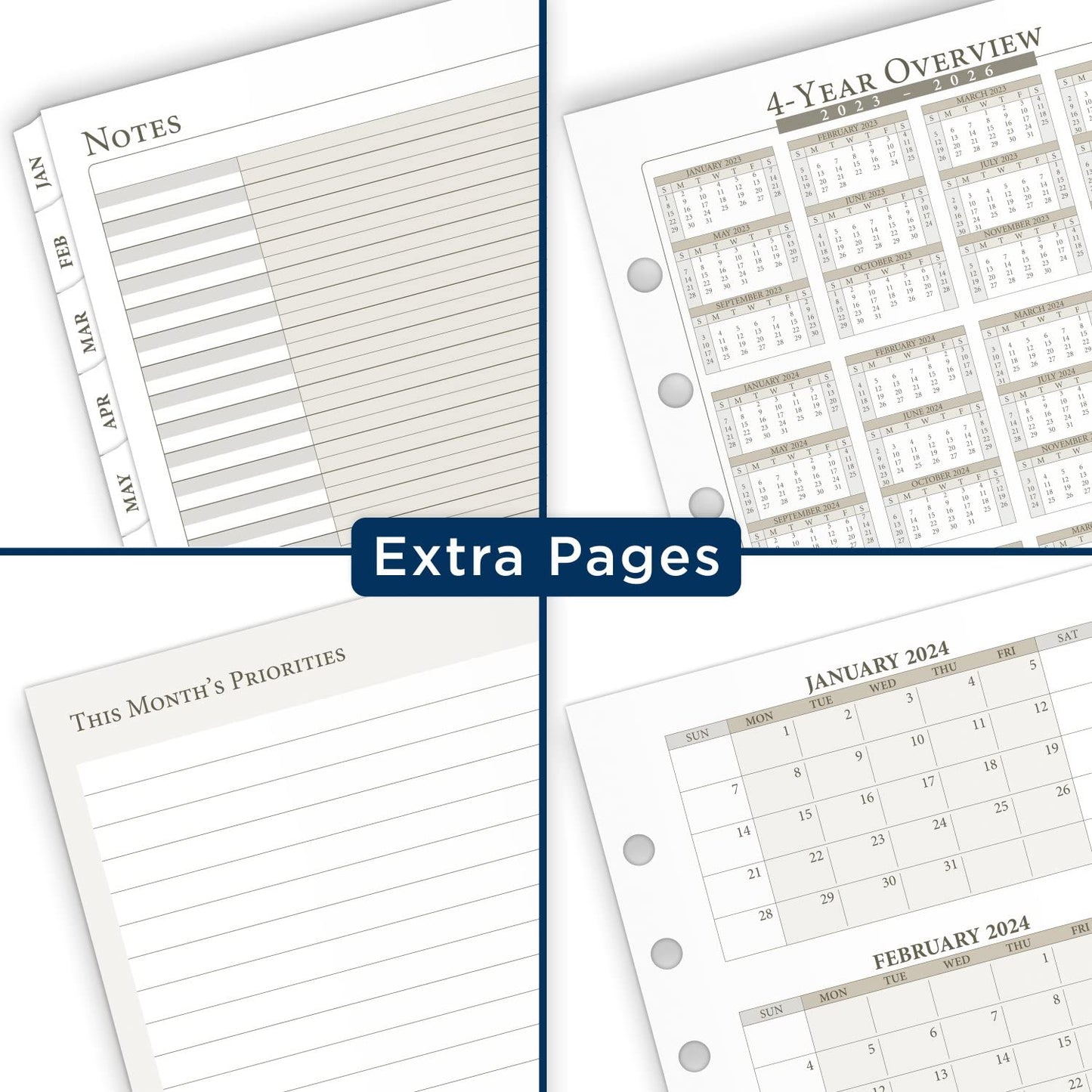 AT-A-GLANCE 2024 Weekly & Monthly Planner Refill, 5-1/2" x 8-1/2", Desk Size, Loose-Leaf (481-285Y-24)