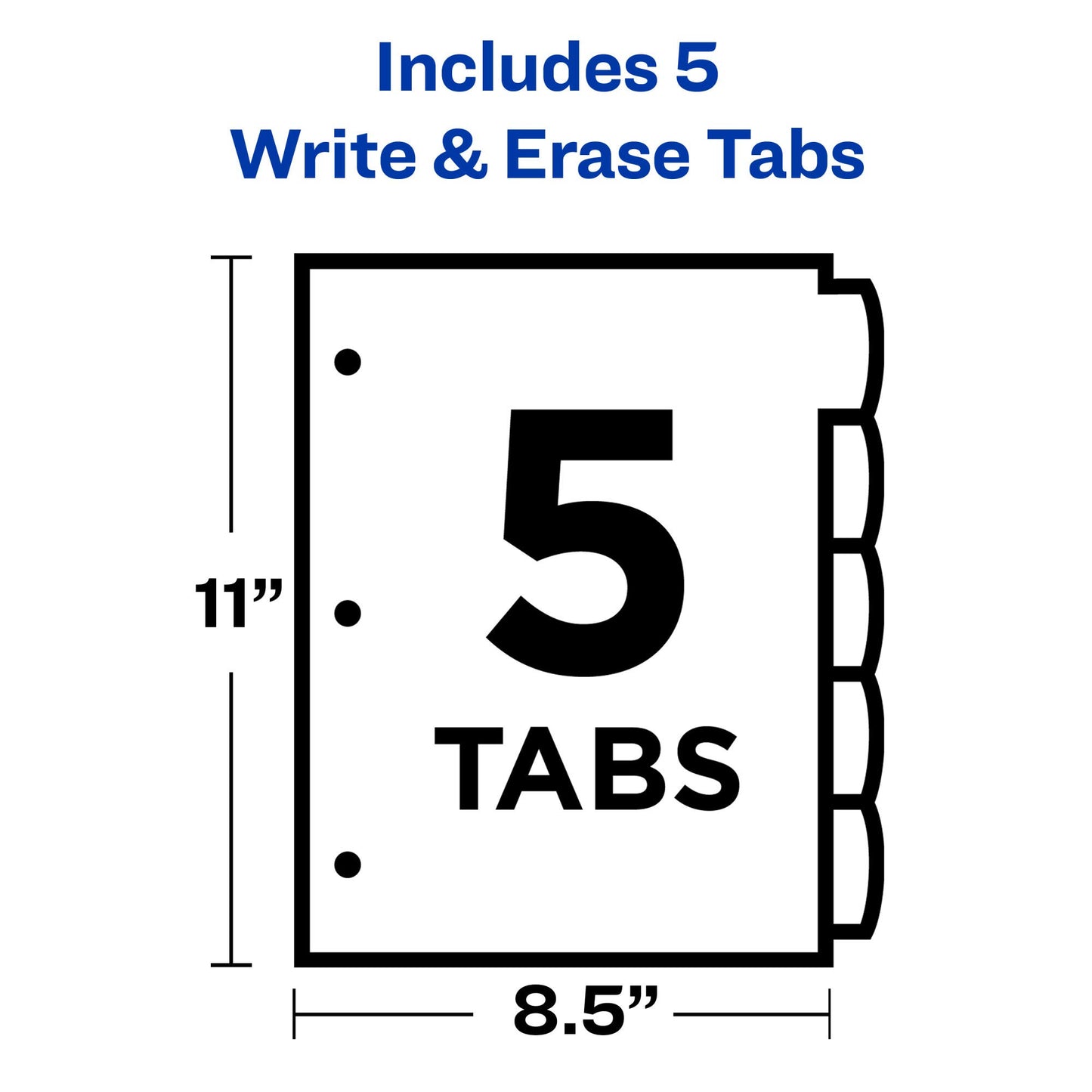 Avery Big Tab Write & Erase Durable Plastic Dividers for 3 Ring Binders, 5-Tab Set, Pastel Multicolor, 1 Set (16170)