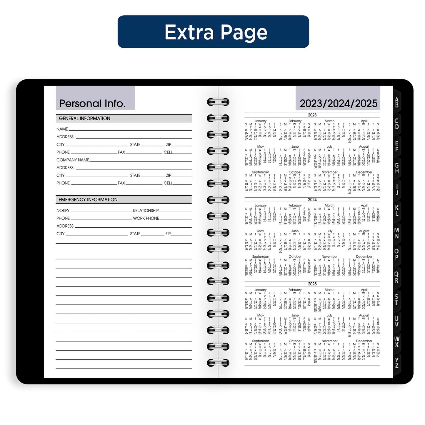 AT-A-GLANCE 2024 Weekly Planner, DayMinder, Hourly Appointment Book, 3-1/2 x 6", Pocket Size, Tabbed Telephone/Address Pages, Texture Cover, Black (G2500024)