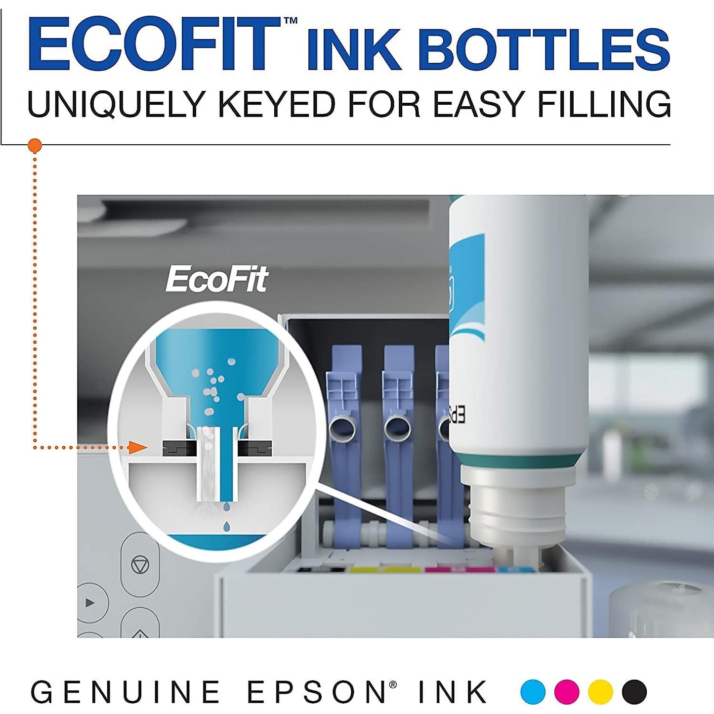 EPSON 542 EcoTank Ink Ultra-high Capacity Bottle Cyan (T542220-S) Works with EcoTank Pro ET-5150, ET-5170, ET-5180, ET-5800, ET-5850, ET-5880, ET-16600, ET-16650
