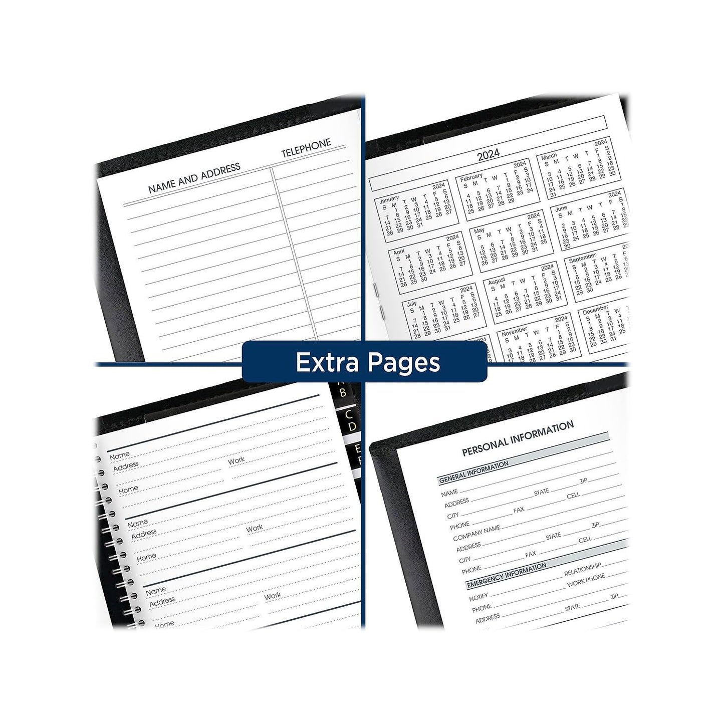 2024-2025 AT-A-GLANCE® 13-Month Monthly Planner, 3-1/2" x 6", Black, January 2024 to January 2025, 7006405