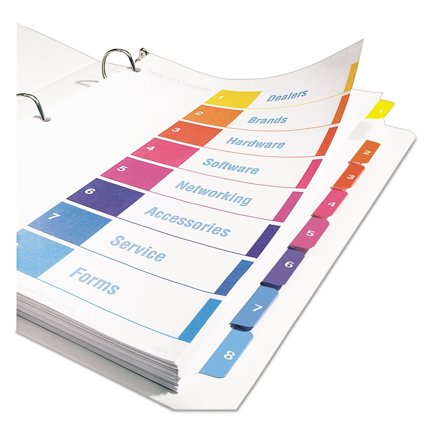 Avery 11133 Ready Index TOC Dividers, Tabs 1-8, Letter Size, Colors, 8 Tabs/St