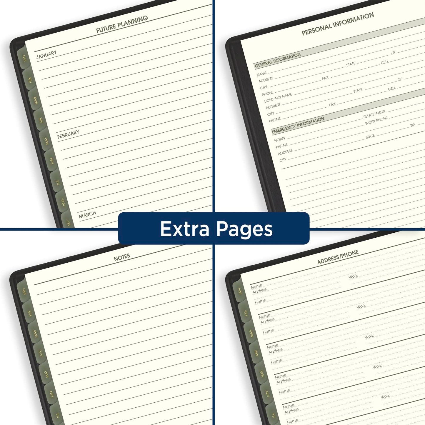 AT-A-GLANCE 2024 Weekly & Monthly Planner, Quarter-Hourly Appointment Book, 8-1/4" x 11", Large, Recycled, Black (70950G0524)