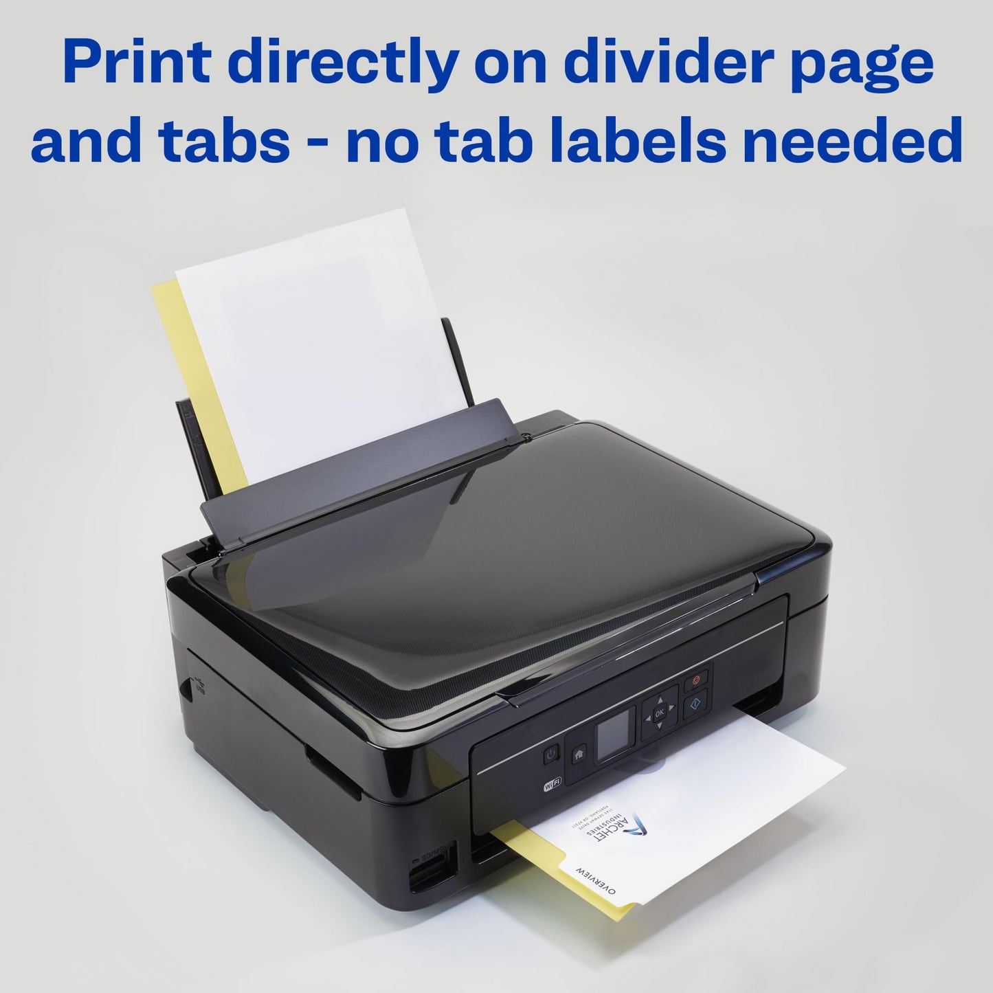 Avery 5-Tab Print-On Binder Dividers, White Tabs, 25 Sets (11517)