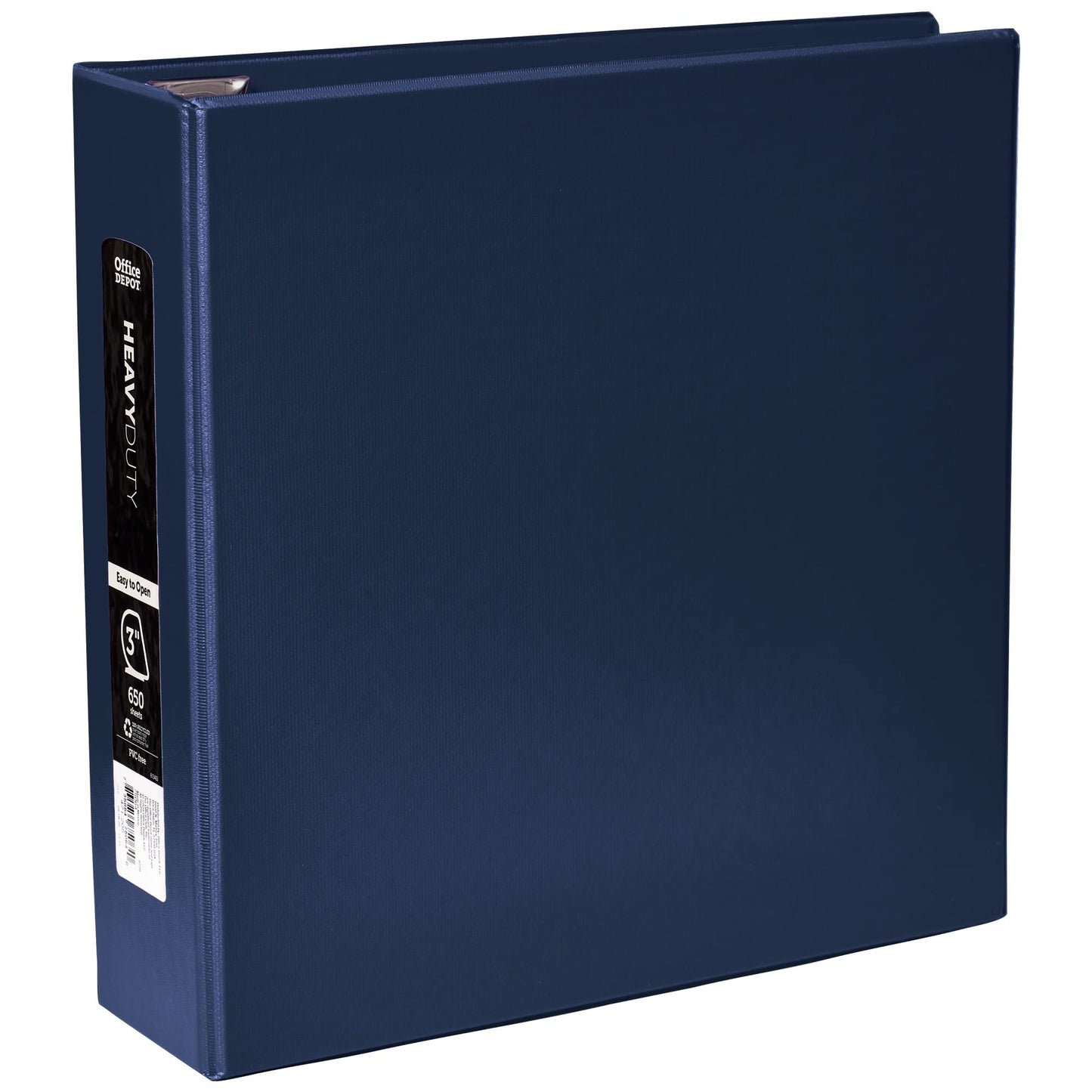 Office Depot� Brand Heavy-Duty D-Ring Binder, 3" Rings, 59% Recycled, Navy