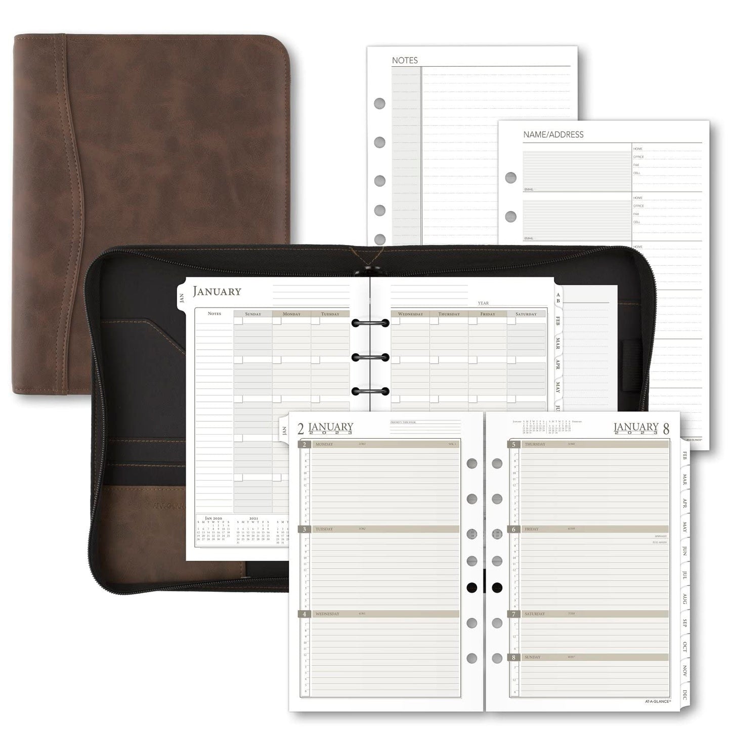 AT-A-GLANCE 2024 Monthly Planner Refill, 5-1/2" x 8-1/2", Desk Size, Loose-Leaf, Unruled Blocks, Nature (061-685-24)