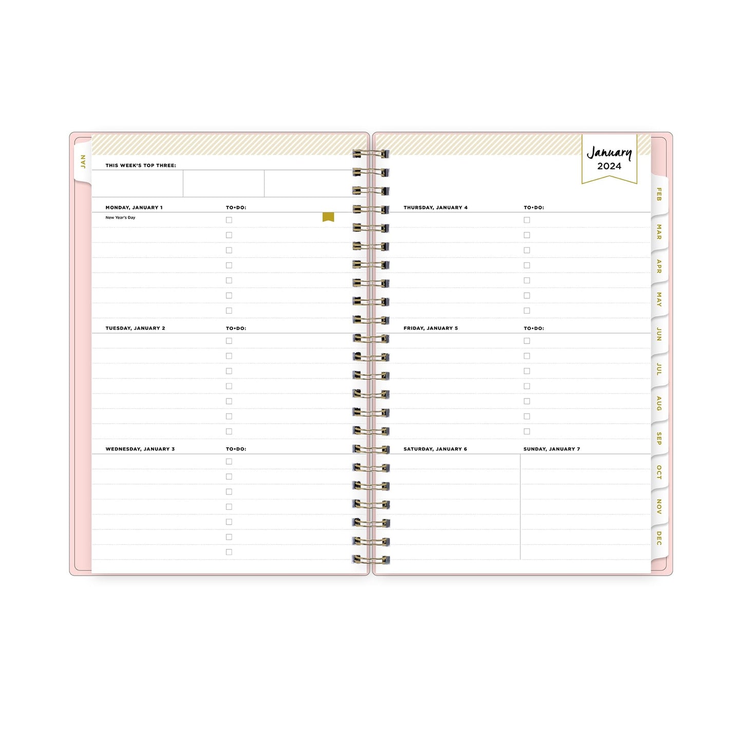 2024 Day Designer Weekly/Monthly Planning Calendar, 5" x 8", Blush, January to December