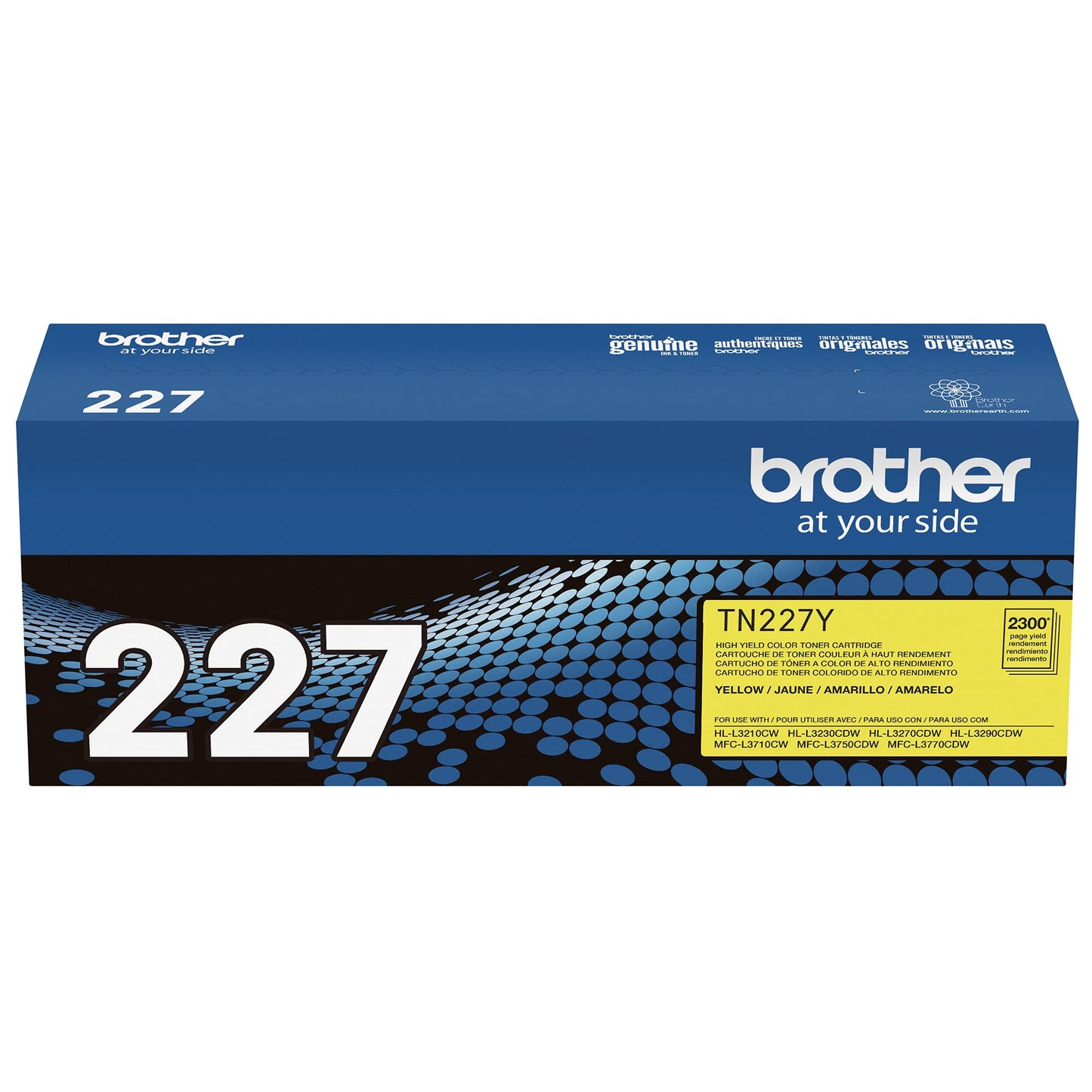 Brother Genuine TN227Y, High Yield Toner Cartridge, Replacement Yellow Toner, Page Yield Up to 2,300 Pages, TN227, Amazon Dash Replenishment Cartridge, 15.3 x 4.1 x 6.1 inches