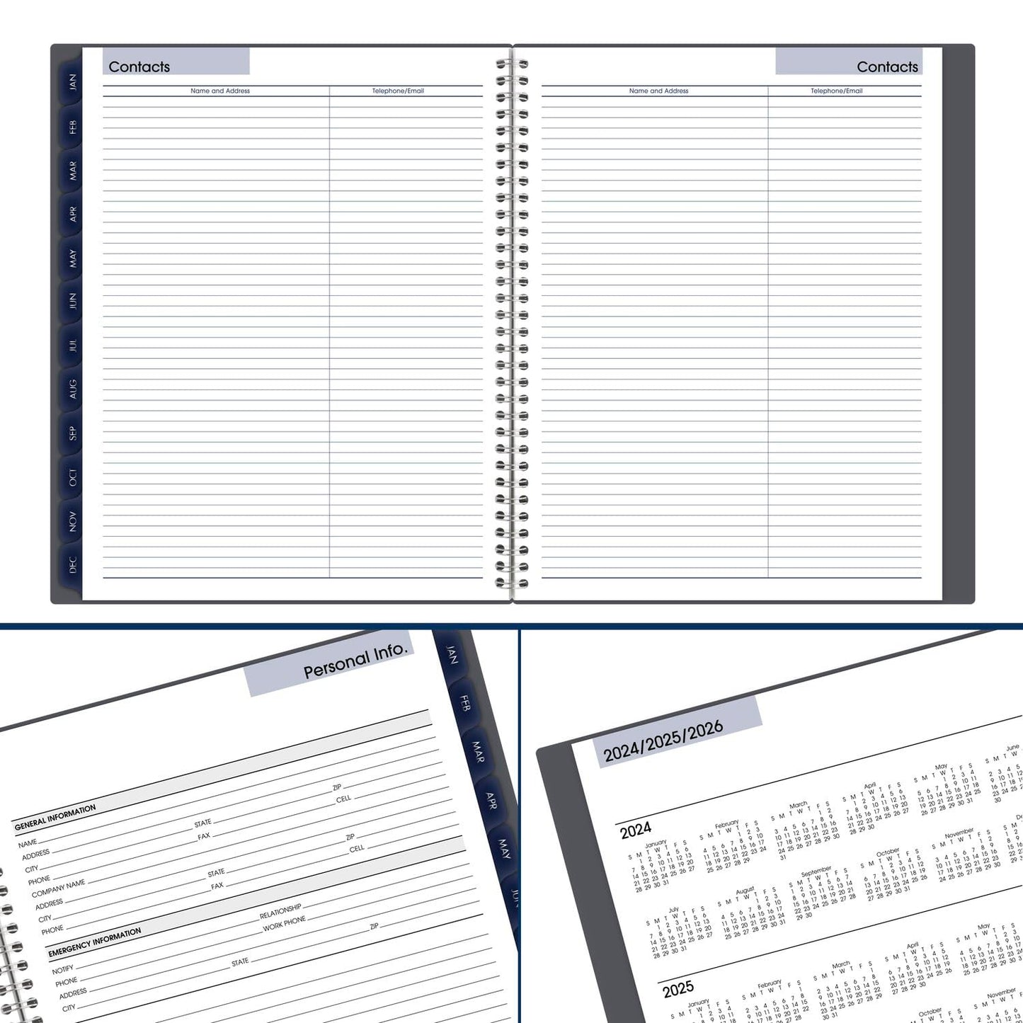 AT-A-GLANCE 2025 Planner, Monthly, 8-1/2" x 11", Large, DayMinder, Gray (GC4700725)