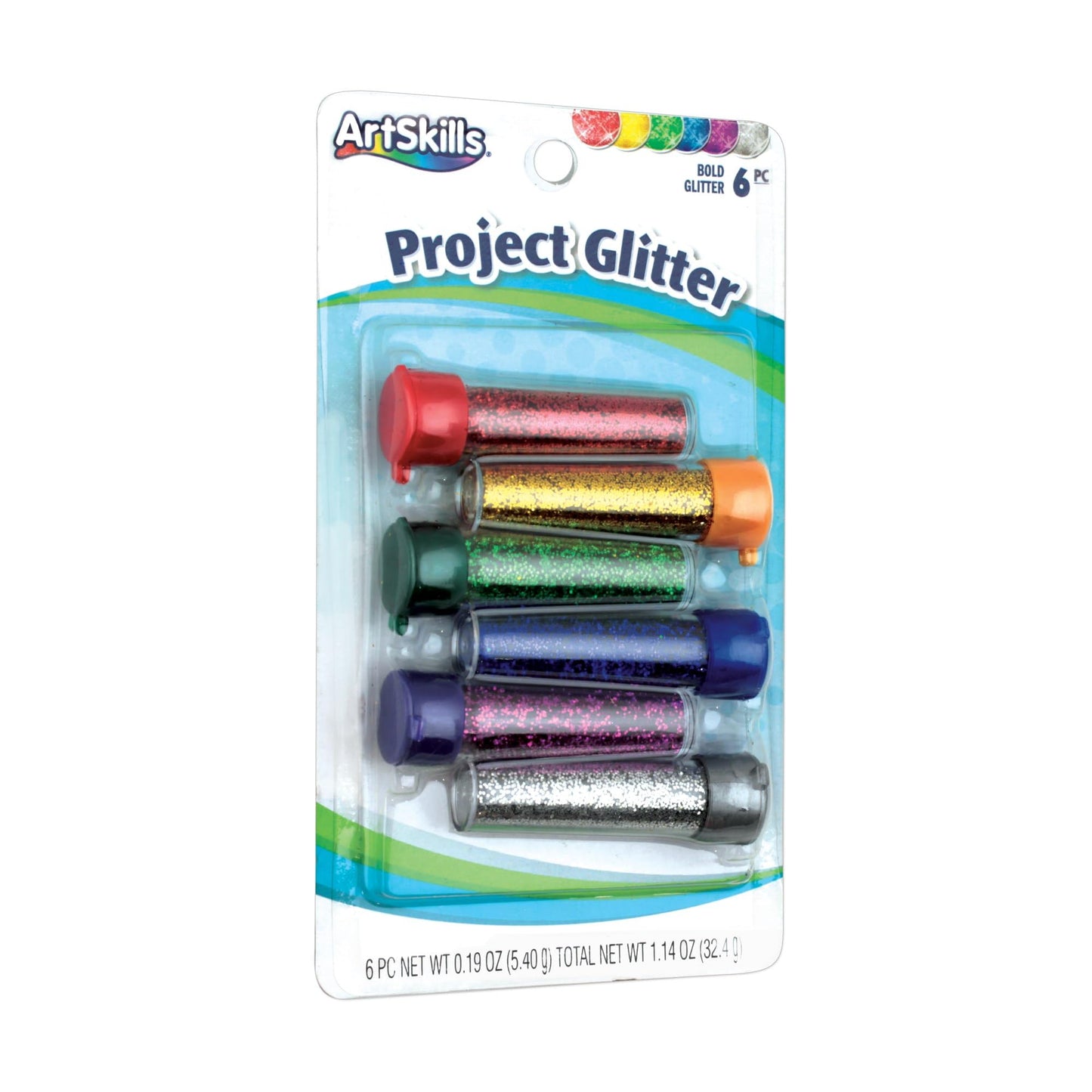 Artskills® Classic Glitter Shakers, Assorted Colors, Pack Of 6