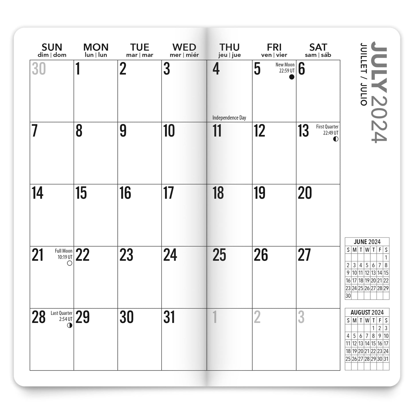 Brown Trout 2-Year Large Print Monthly Pocket Planner, 3-1/2" x 6-1/2", Big and Bright, January 2024 to December 2025