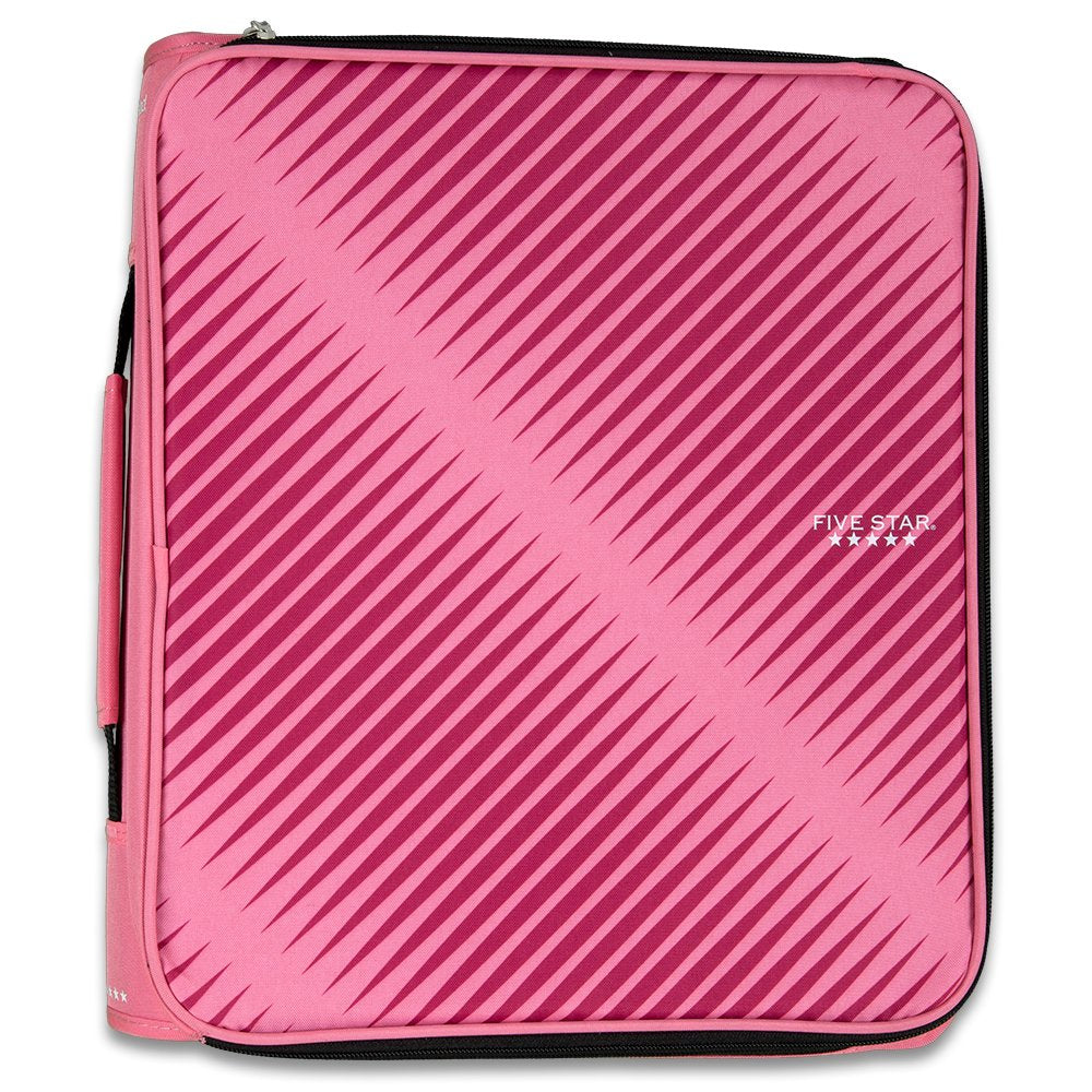 Five Star Zipper Binder Plus Multi Access File, 2-Inch Capacity, 13.75 x 12.12 x 3.5 Inches, Pink (72182)