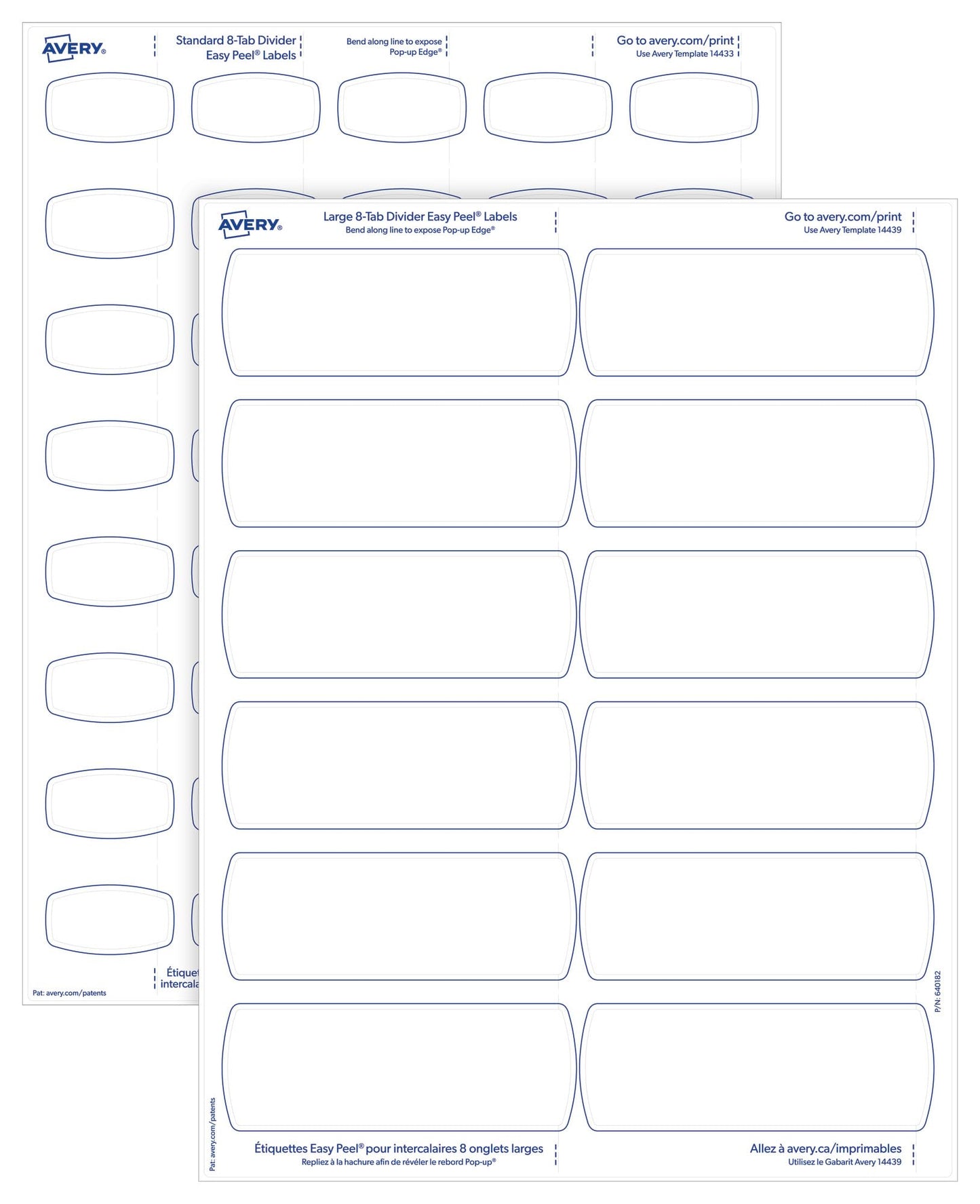 Avery Big Tab Printable White Label Dividers with Easy Peel, 8 Tabs, 1 Set (14437)