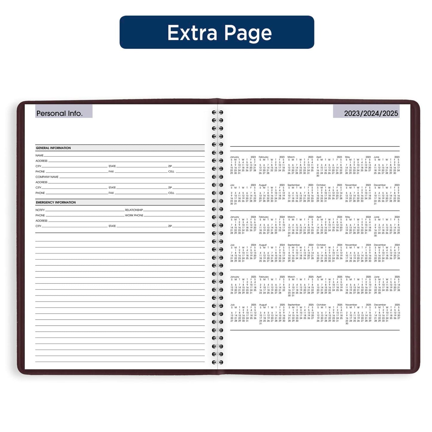 AT-A-GLANCE 2024 Weekly Planner, DayMinder, Quarter-Hourly Appointment Book, 8" x 11", Large, Burgundy (G5201424)