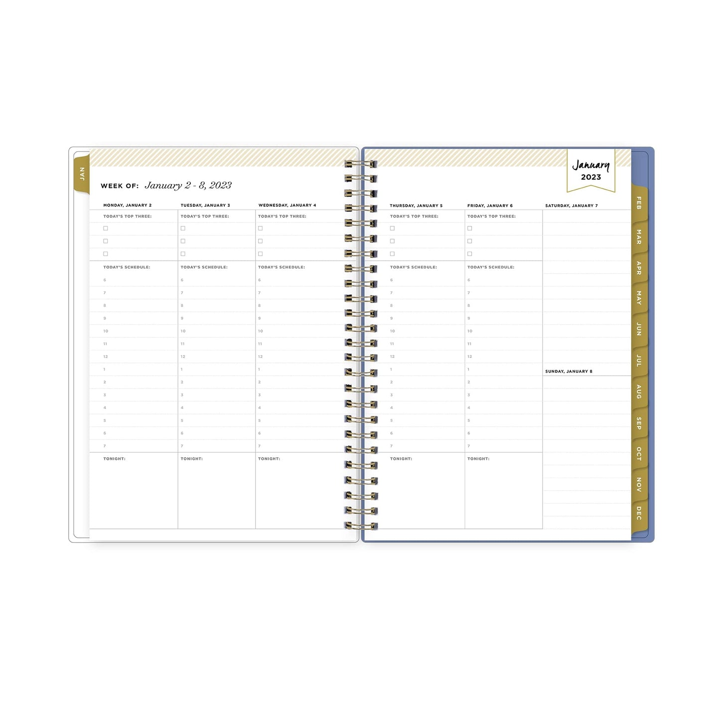 Day Designer Weekly/Monthly Planning Calendar, 5-7/8" x 8-5/8", Perfectly Paisley Blue, January to December 2023, 138790