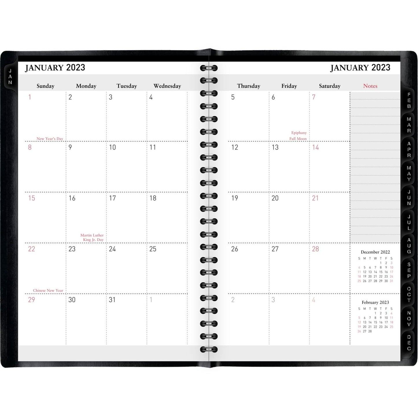 Office Depot� Brand Weekly/Monthly Planner, 5" x 8", Black, January To December 2023, OD711400