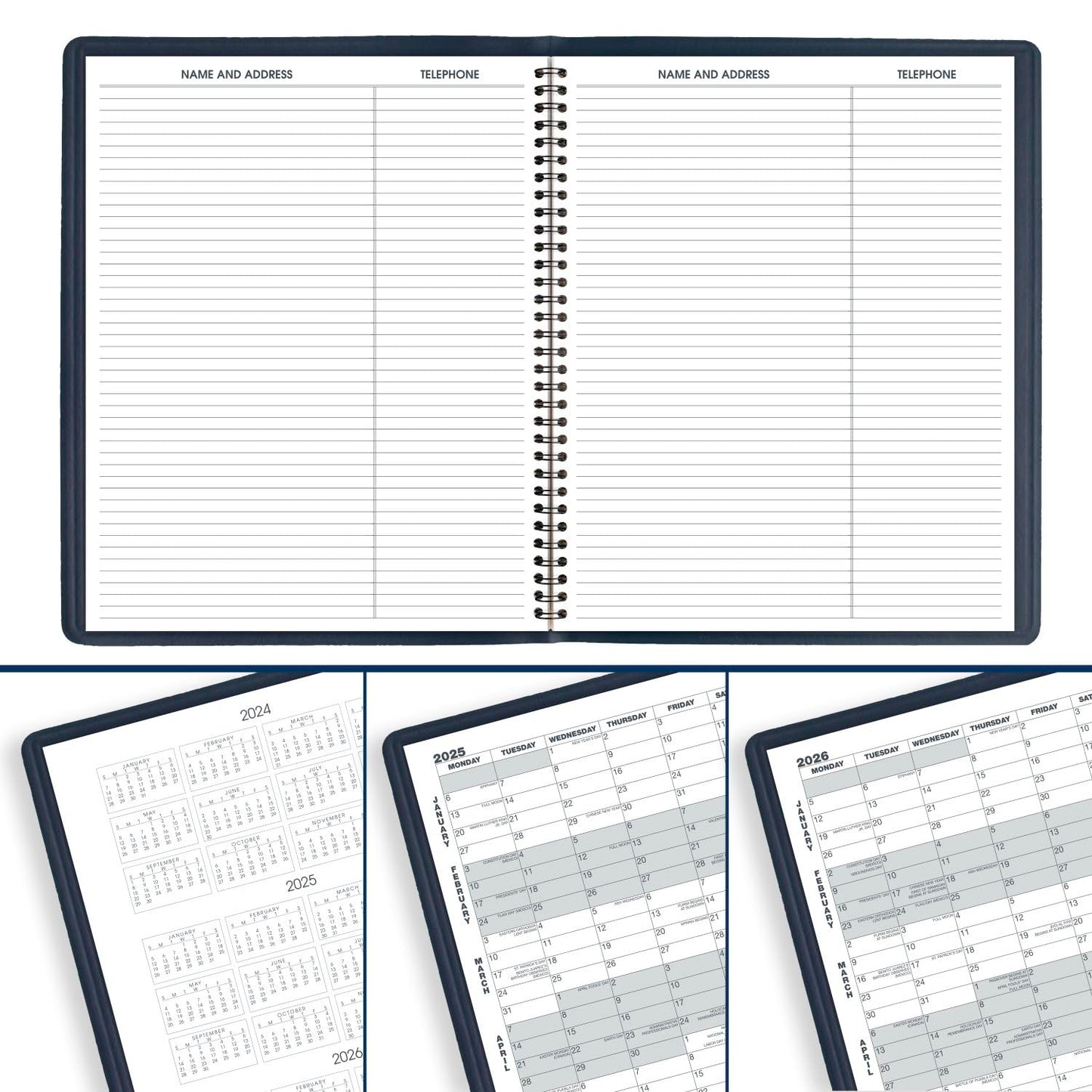 AT-A-GLANCE 2025 Planner, Monthly, 9" x 11", Large, Navy (702602025)