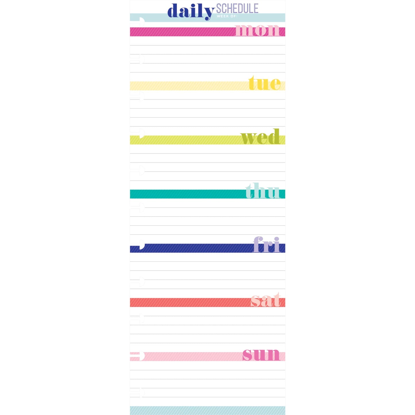 MAMBI, The Happy Planner - Big Half Sheet Note Paper - Daily Schedule