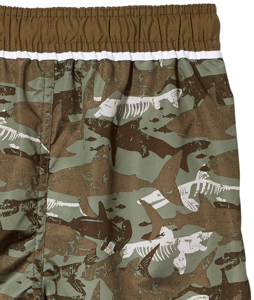 Big Chill Boys' Printed Swim Trunks, Olive, 4