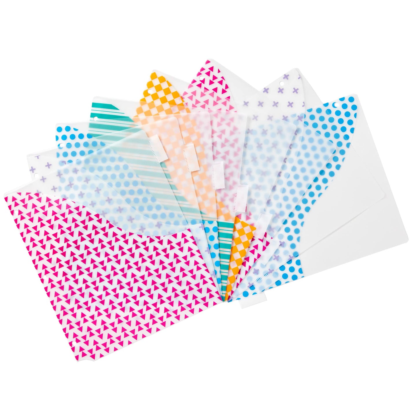Avery Dividers for 3 Ring Binders, 8 Tab Binder Dividers, Plastic Binder Dividers with Pockets, Insertable Big Tabs, Vibrant Geometric Patterns, Works with Sheet Protectors, 1 Set (07709)