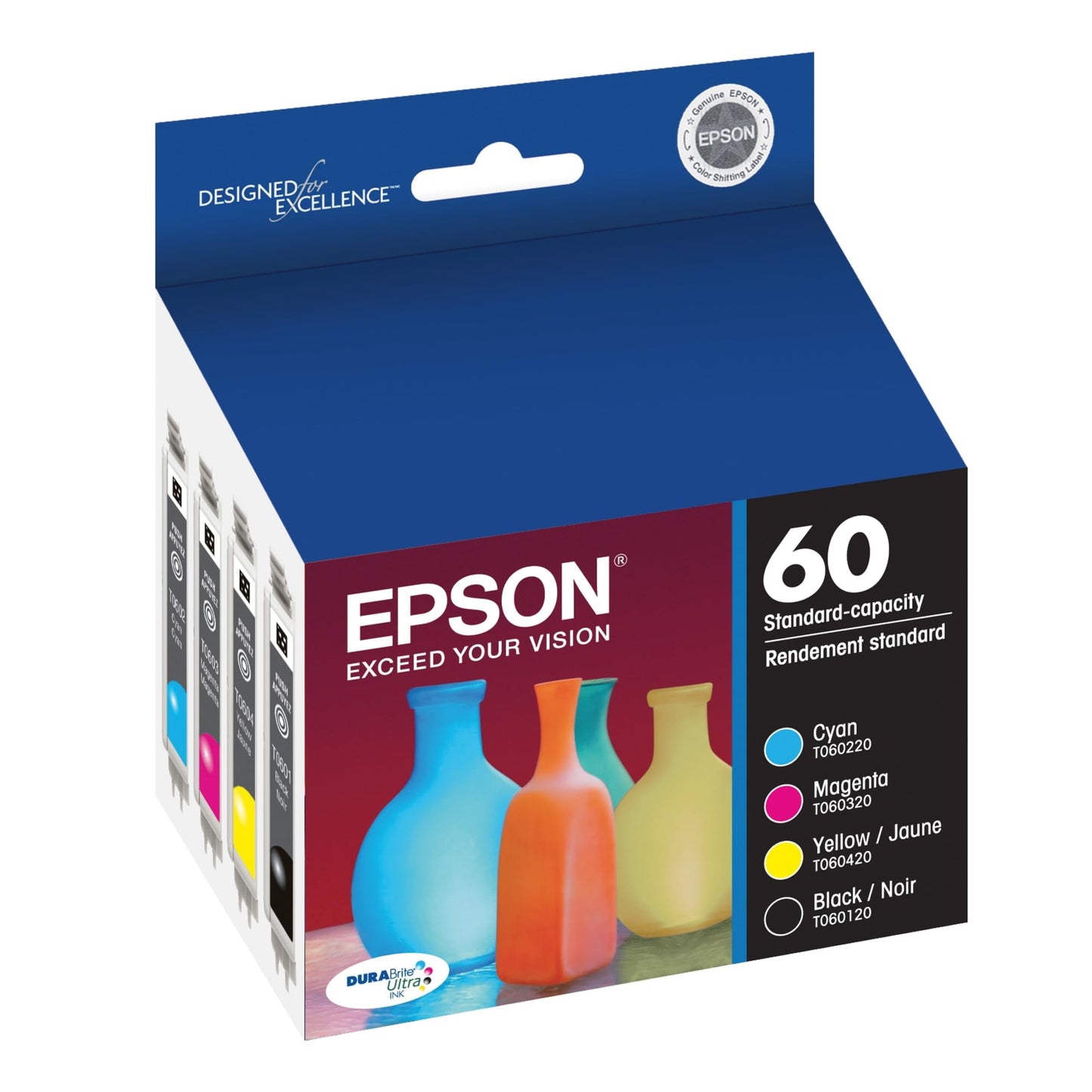 EPSON 60 DURABrite Ultra Ink Standard Capacity Black & Color Cartridge Combo Pack (T060120-BCS) Works with Stylus C-68, C-88, C-88+, CX-3800, CX-3810, CX-4200, CX-4800, CX-5800F, CX-7800