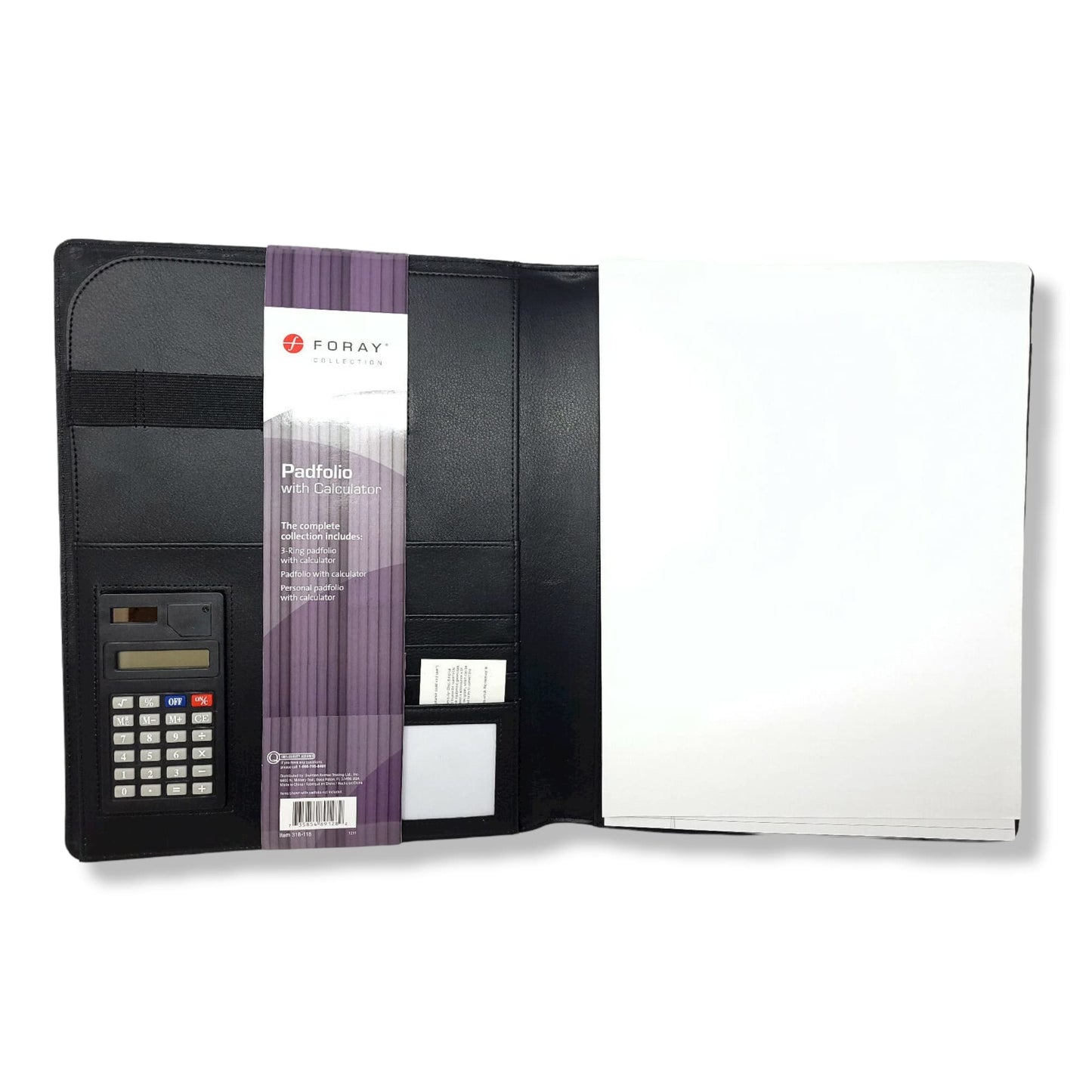 Foray Legal Pad Holder Letter Size with 2 Pockets and 4 Card Pocket Calculator, Black SKU: 146281