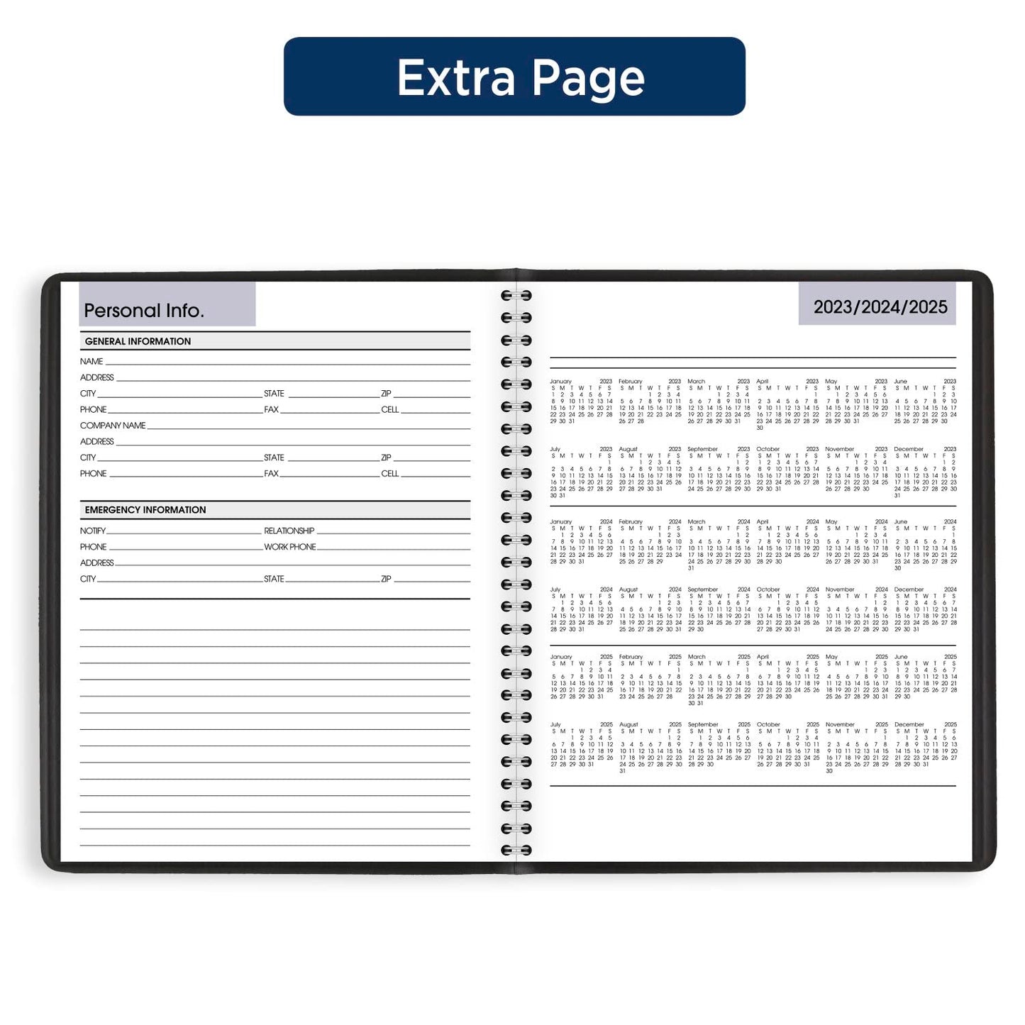 AT-A-GLANCE 2024 Weekly Planner, DayMinder, Column-Style, 7" x 8-3/4", Medium, Faux Leather, Black (G5900024)