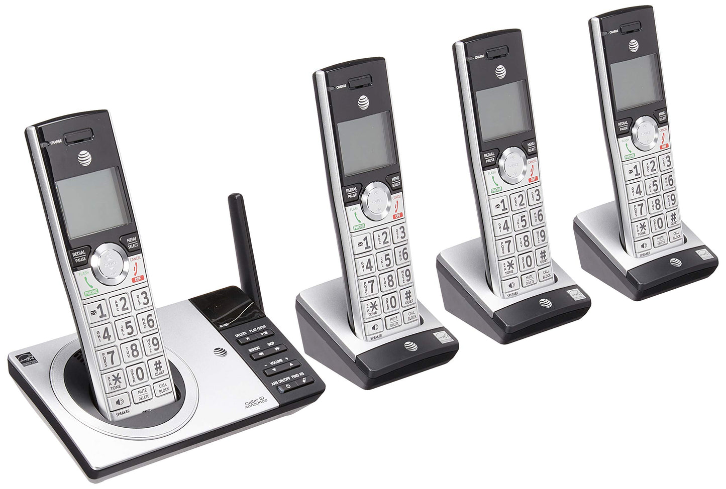 ATT DECT 6.0 Cordless Phone With Digital Answering System, CL82415, 4 Handsets