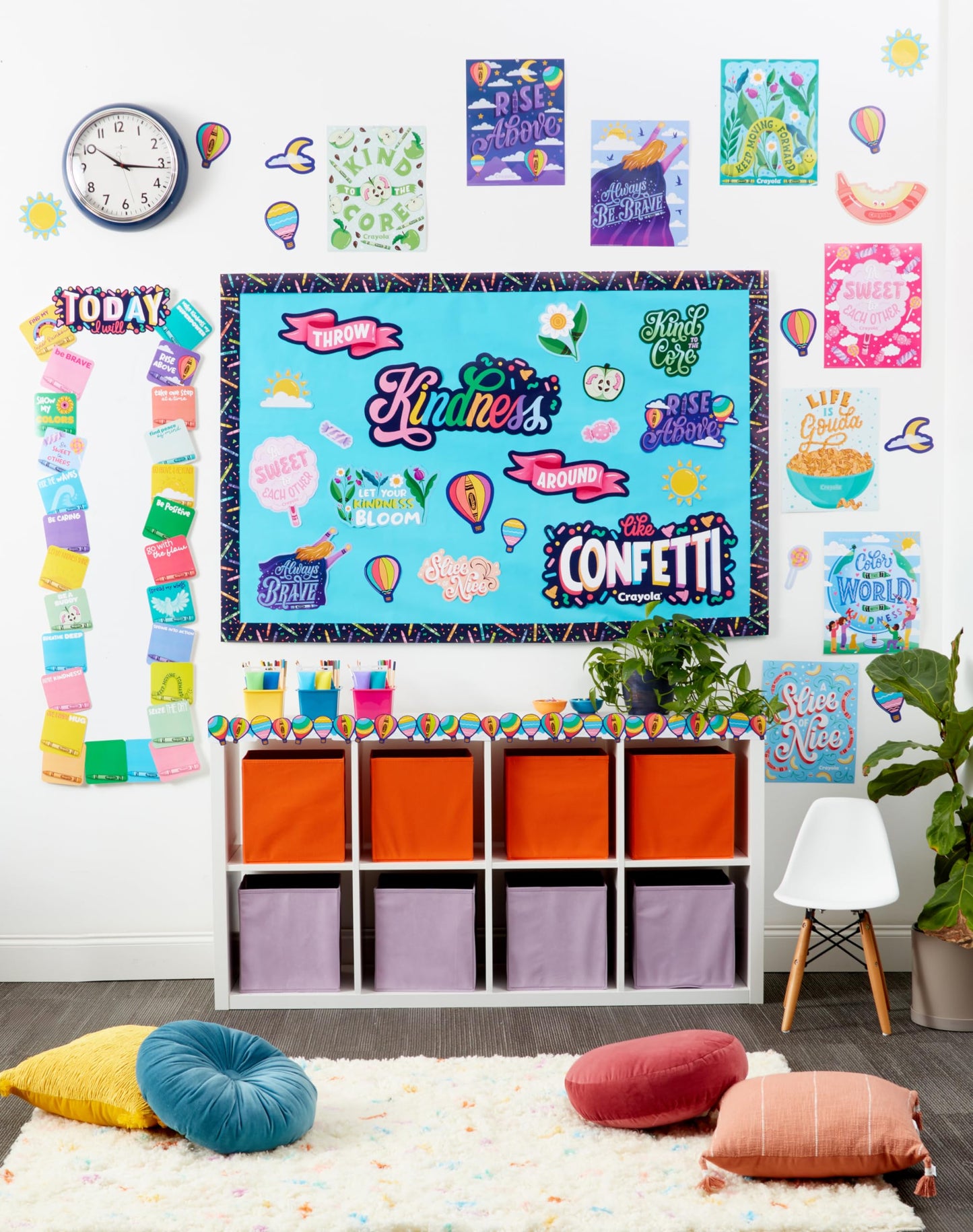 Eureka Crayola Colors of Kindness Classroom Bulletin Board Set for Teachers, 21 Pieces