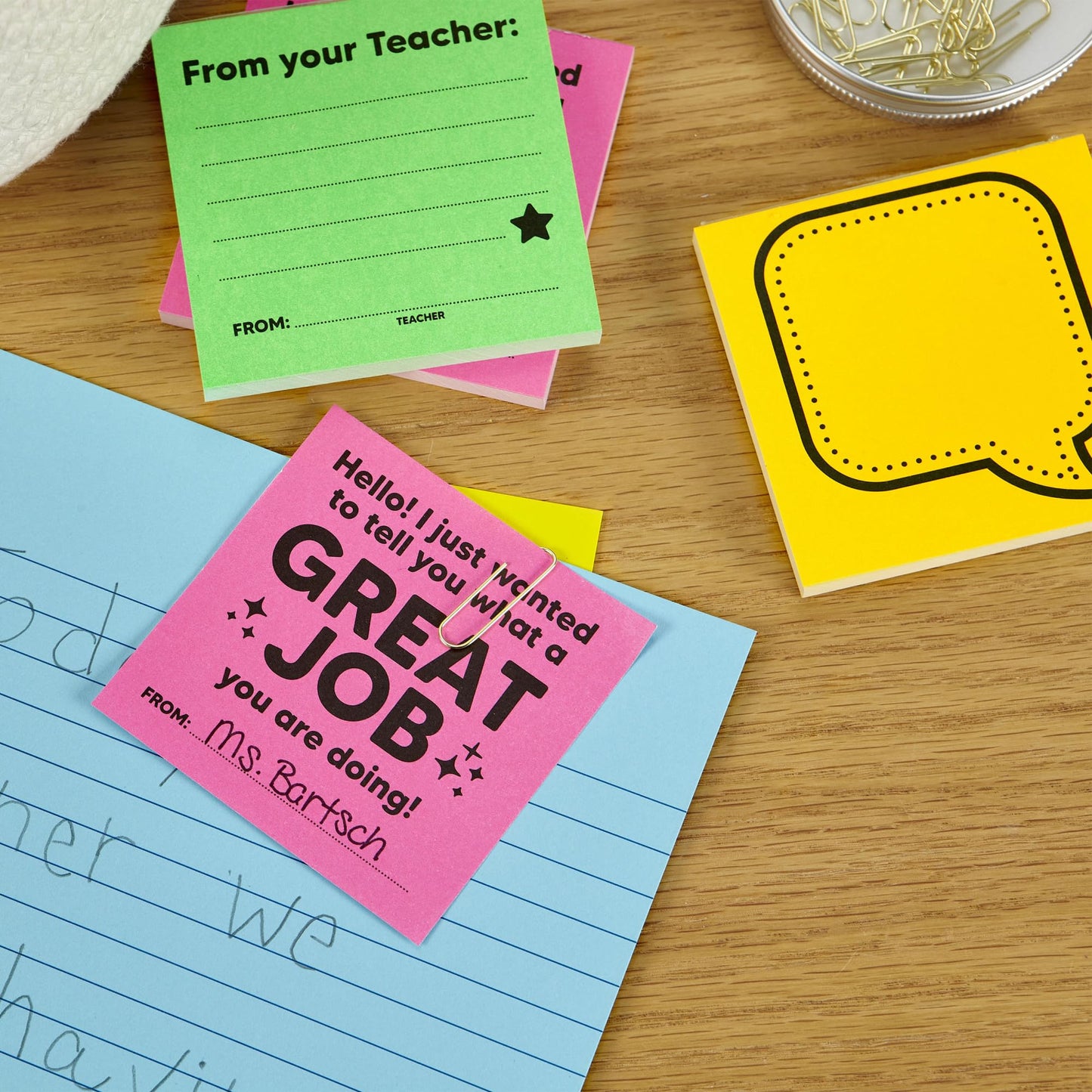 Astrobrights® Teacher Notes, 3" x 3", Assorted Colors, 50 Sheets Per Pack, Set of 3 Packs