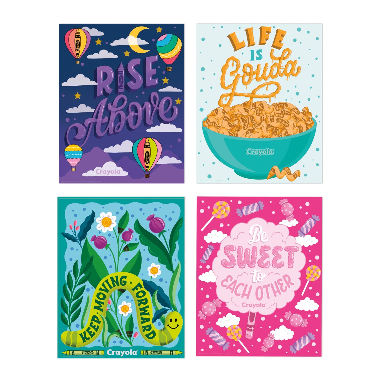 Eureka Crayola Colors of Kindness Mini Classroom Poster Set for Teachers, 11" x 14", 8 Pieces
