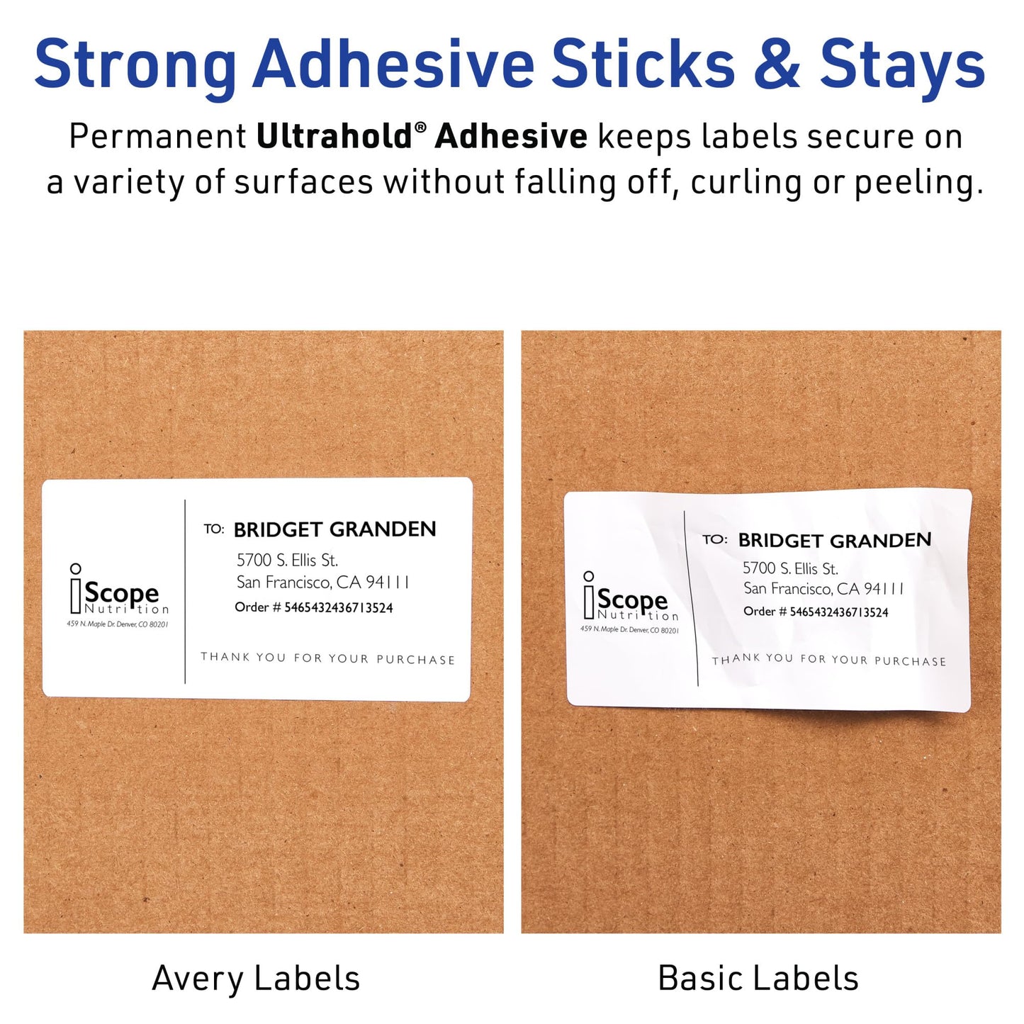 Avery Waterproof Labels with UltraHold Permanent Adhesive, 2" x 4", 500 Labels for Laser Printers (5523)