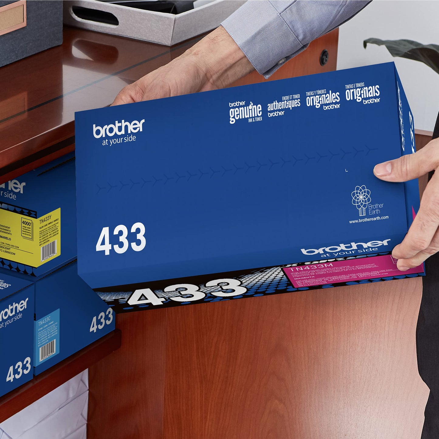 Brother Genuine High Yield Toner Cartridge, TN433M, Replacement Magenta Toner, Page Yield Up to 4,000 Pages, Amazon Dash Replenishment Cartridge, TN433