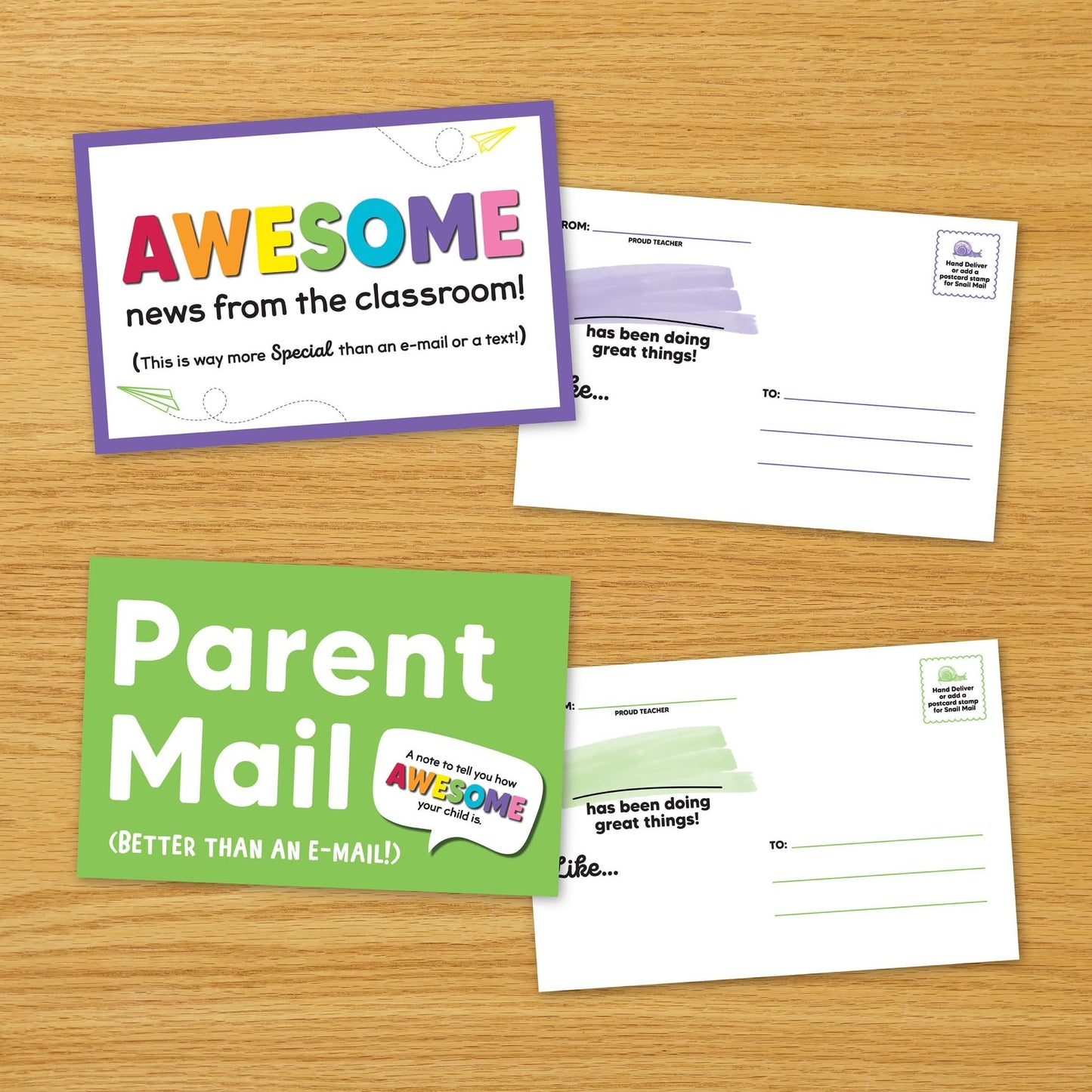 Astrobrights® Parent Postcards, Pre-K to Grade 5, 4" x 6", Multicolor, Pack of 30