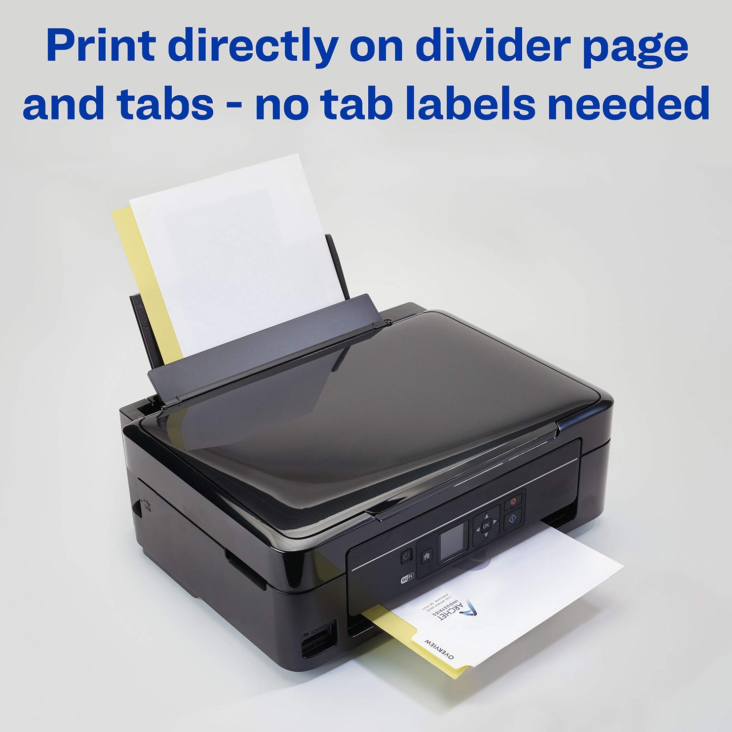 Avery 5-Tab Print-On Binder Dividers, White Tabs, 25 Sets (11517)