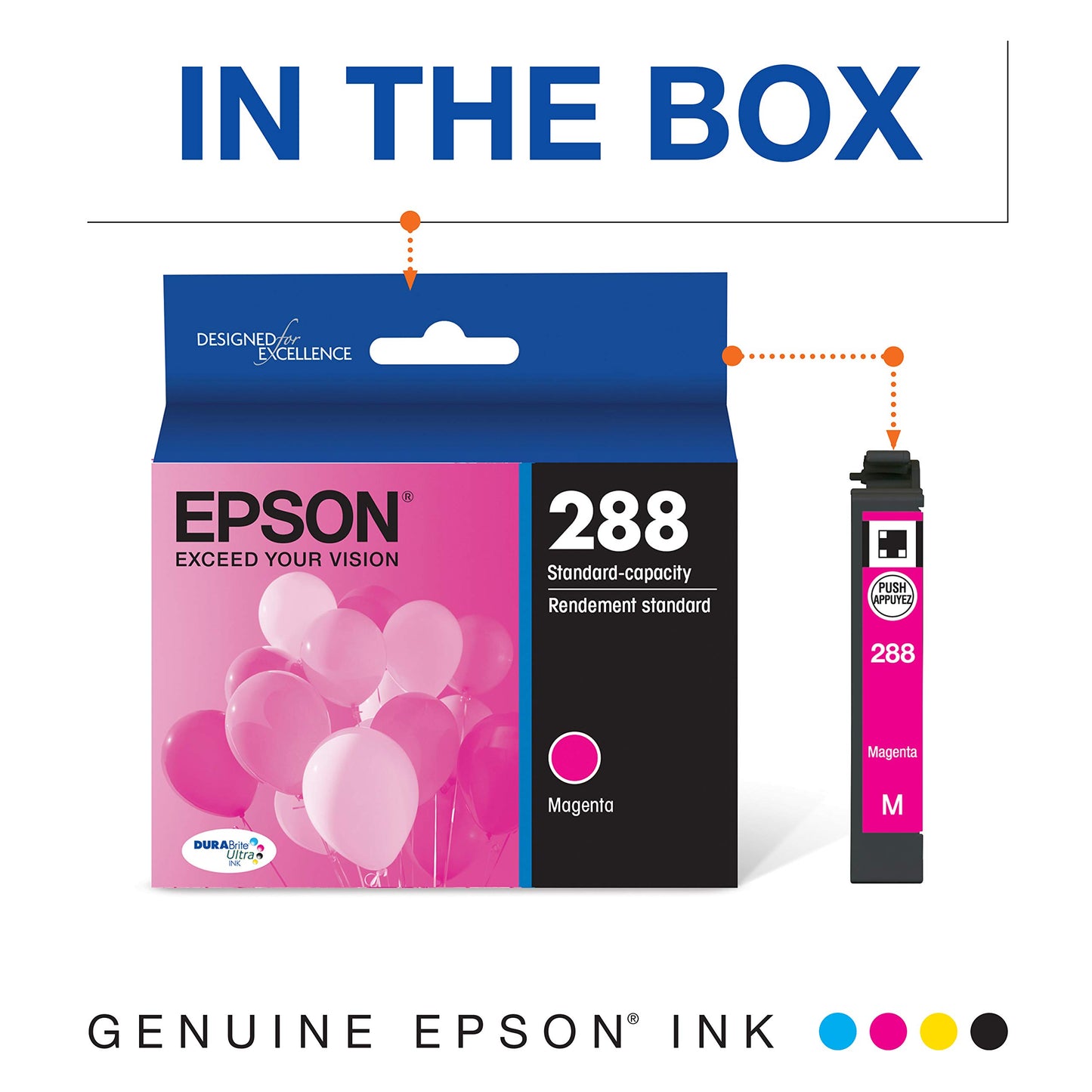 Epson T288 DURABrite Ultra Ink Standard Capacity Magenta Cartridge (T288320-S) for Select Expression Printers, 1 Count (Pack of 2)