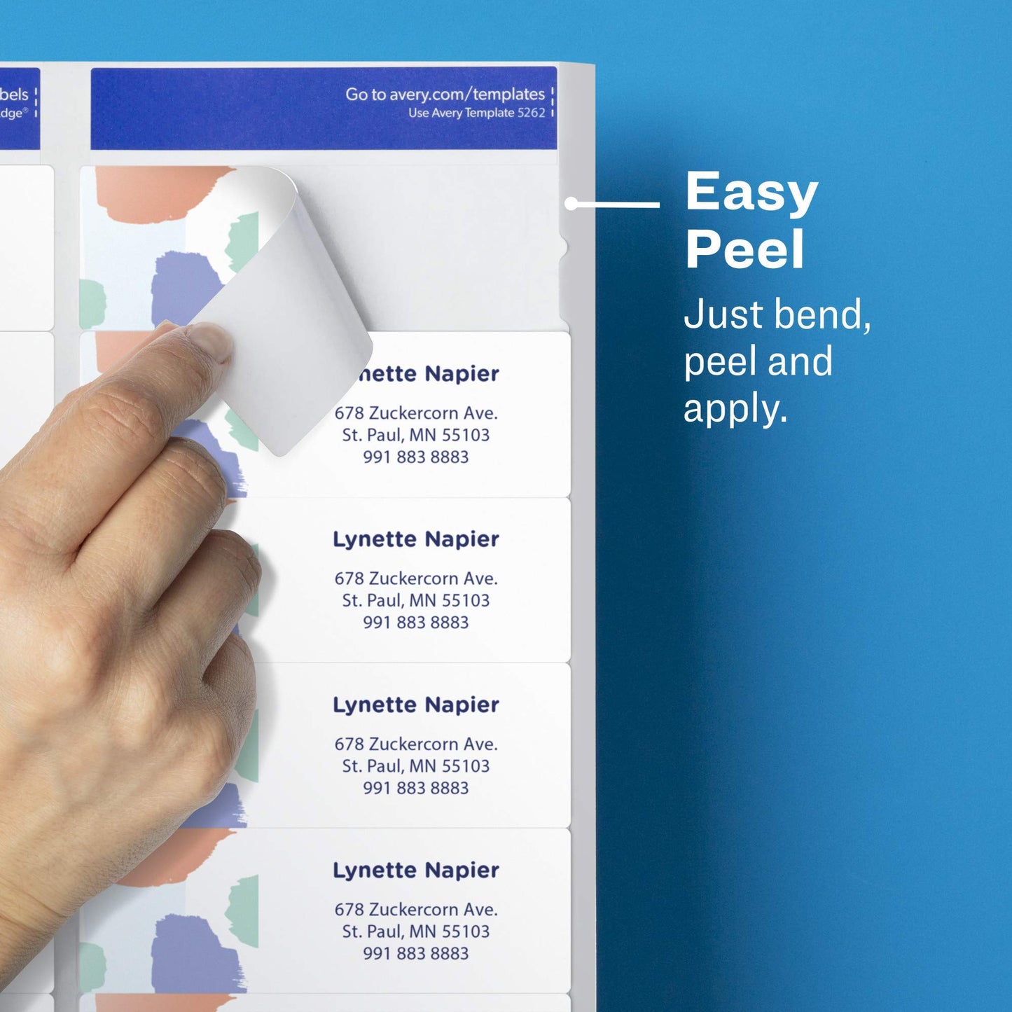 Avery Printable Shipping Labels with Sure Feed, 2" x 4", Matte Clear, 100 Blank Mailing Labels (18663)