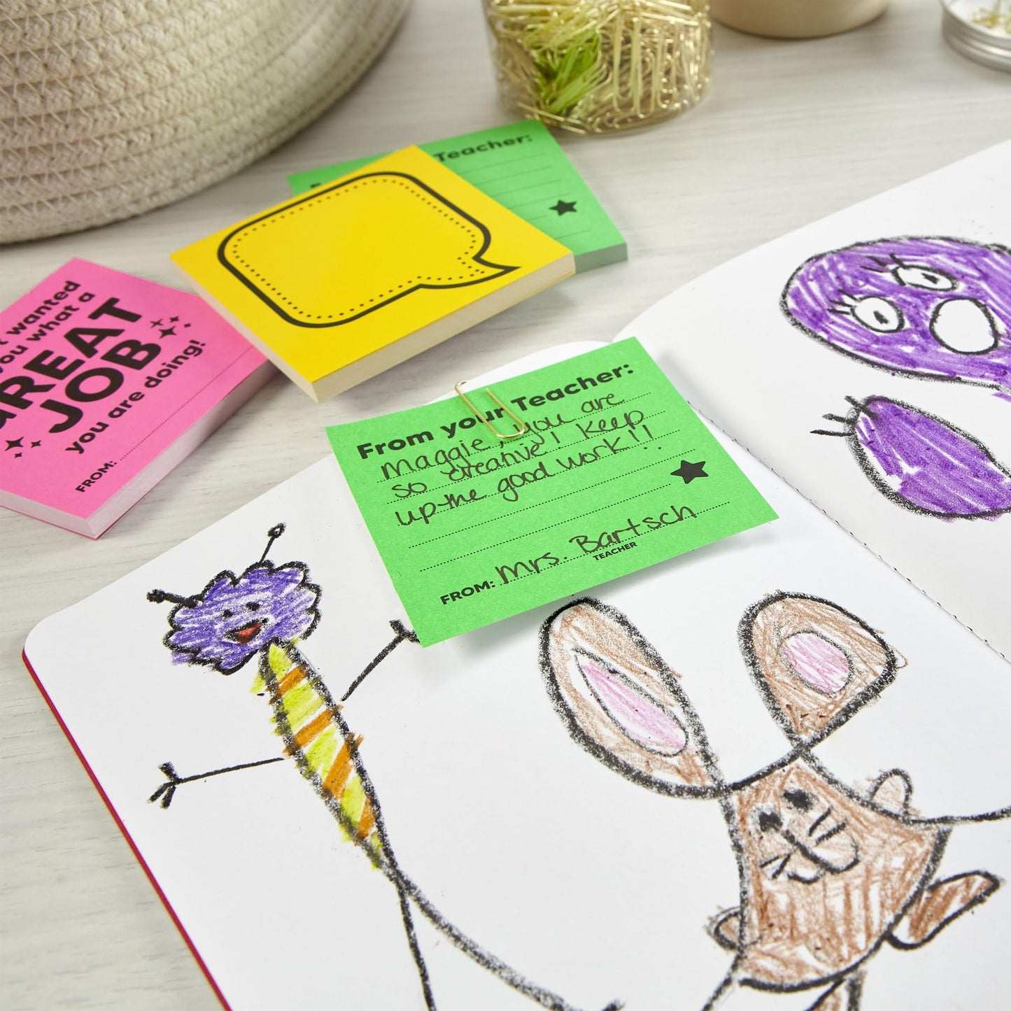 Astrobrights® Teacher Notes, 3" x 3", Assorted Colors, 50 Sheets Per Pack, Set of 3 Packs