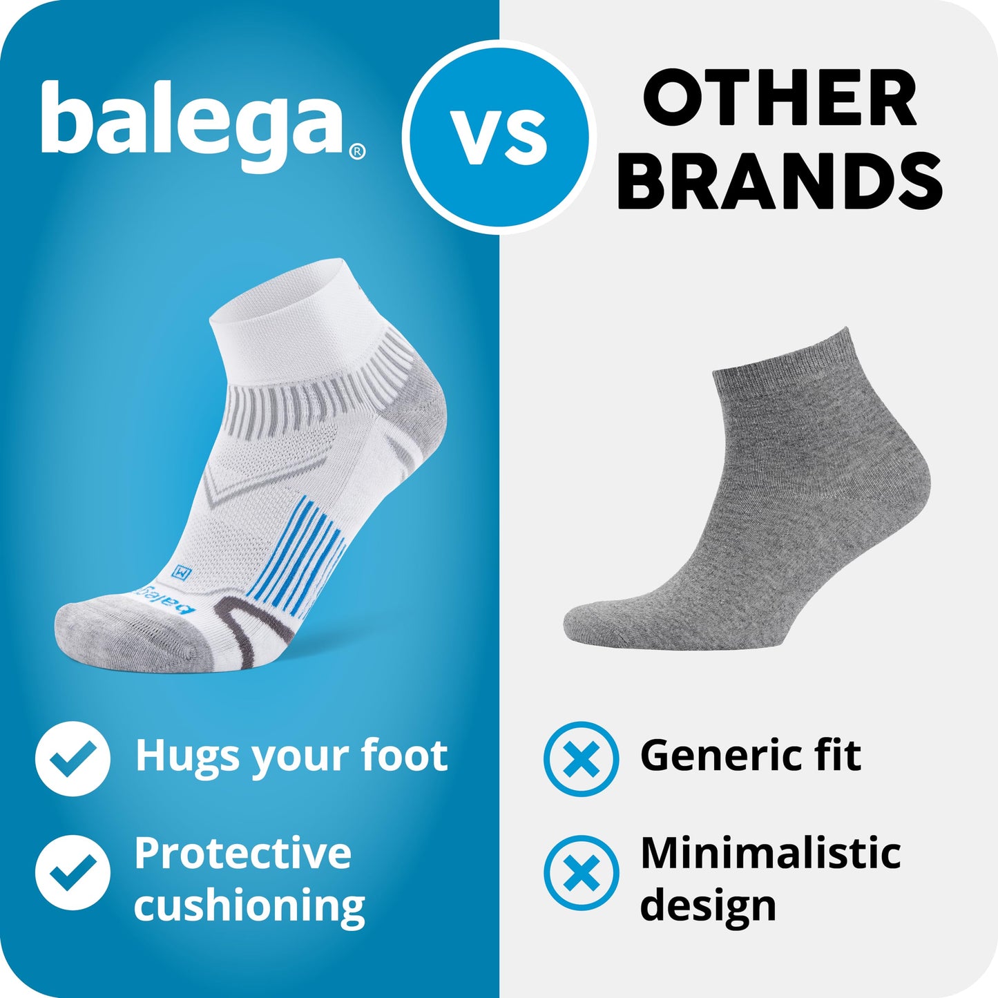 Balega Enduro Arch Support Performance Quarter Athletic Running Socks for Men and Women (1 Pair), Black, Large
