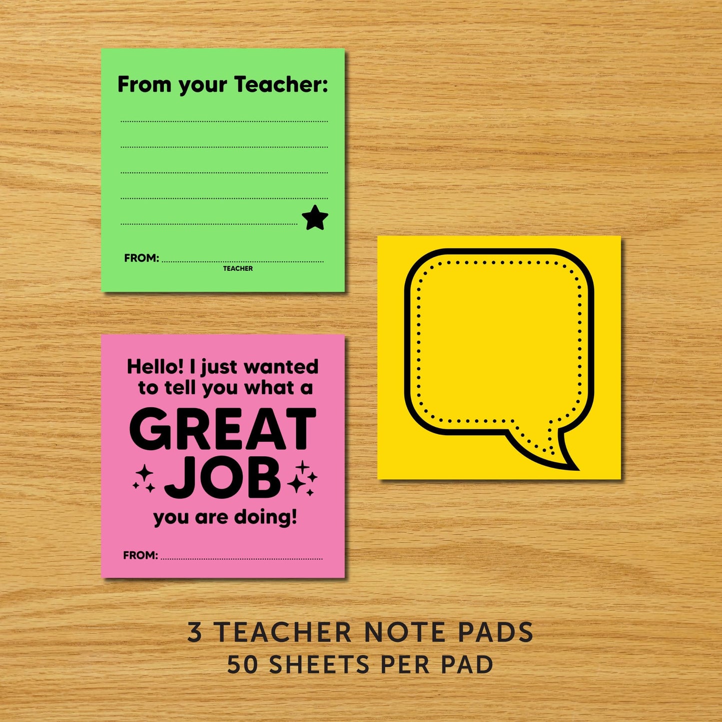 Astrobrights® Teacher Notes, 3" x 3", Assorted Colors, 50 Sheets Per Pack, Set of 3 Packs